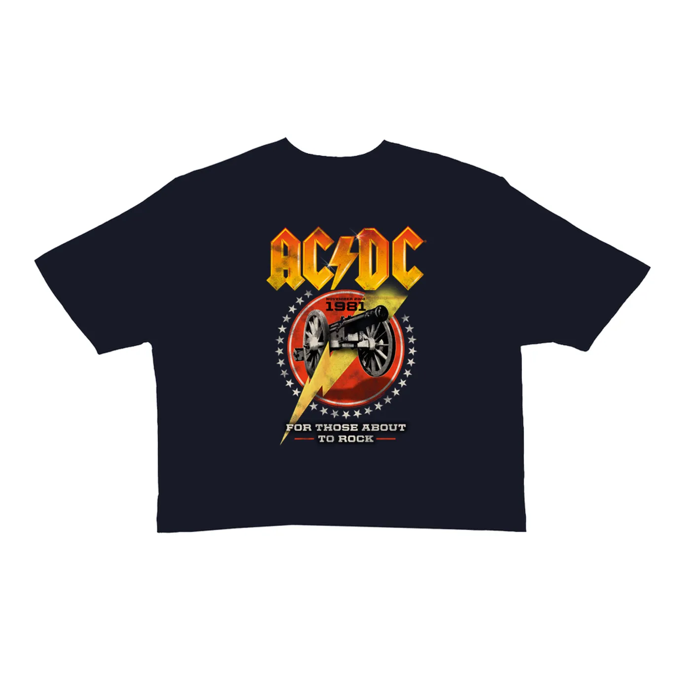 AC/DC Ladies' Crop Tee | For Those About To Rock Tour 1981 ACDC Crop T-shirt
