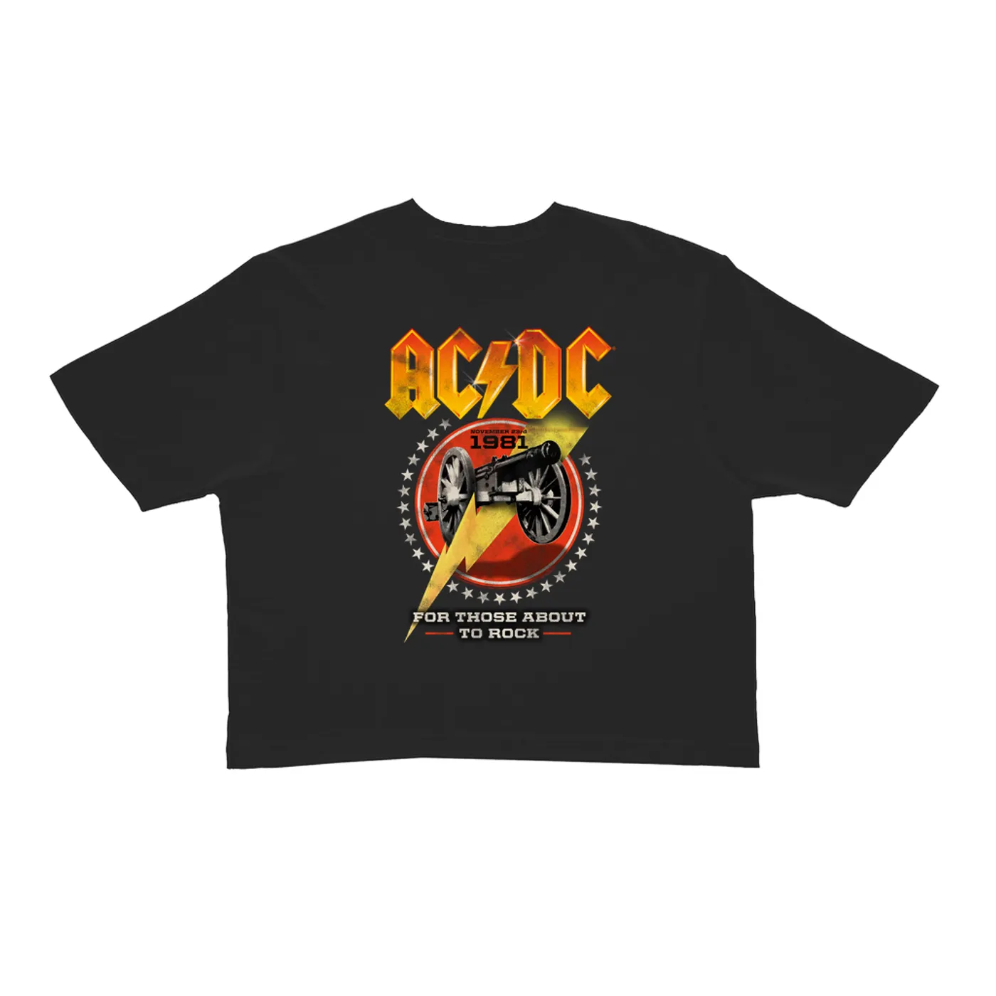 AC/DC Ladies' Crop Tee | For Those About To Rock Tour 1981 ACDC Crop T-shirt