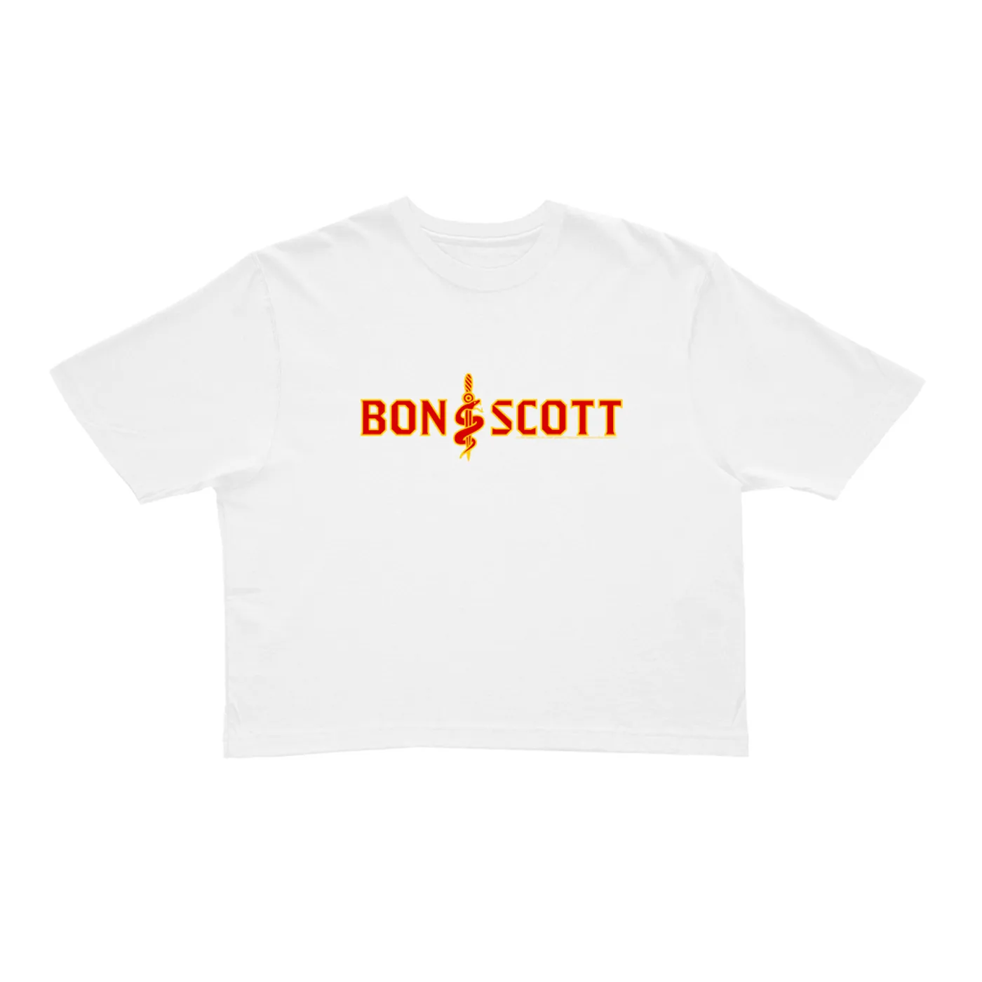 Bon Scott Ladies' Crop Tee | Bon Dagger And Snake Bon Scott Crop T-shirt