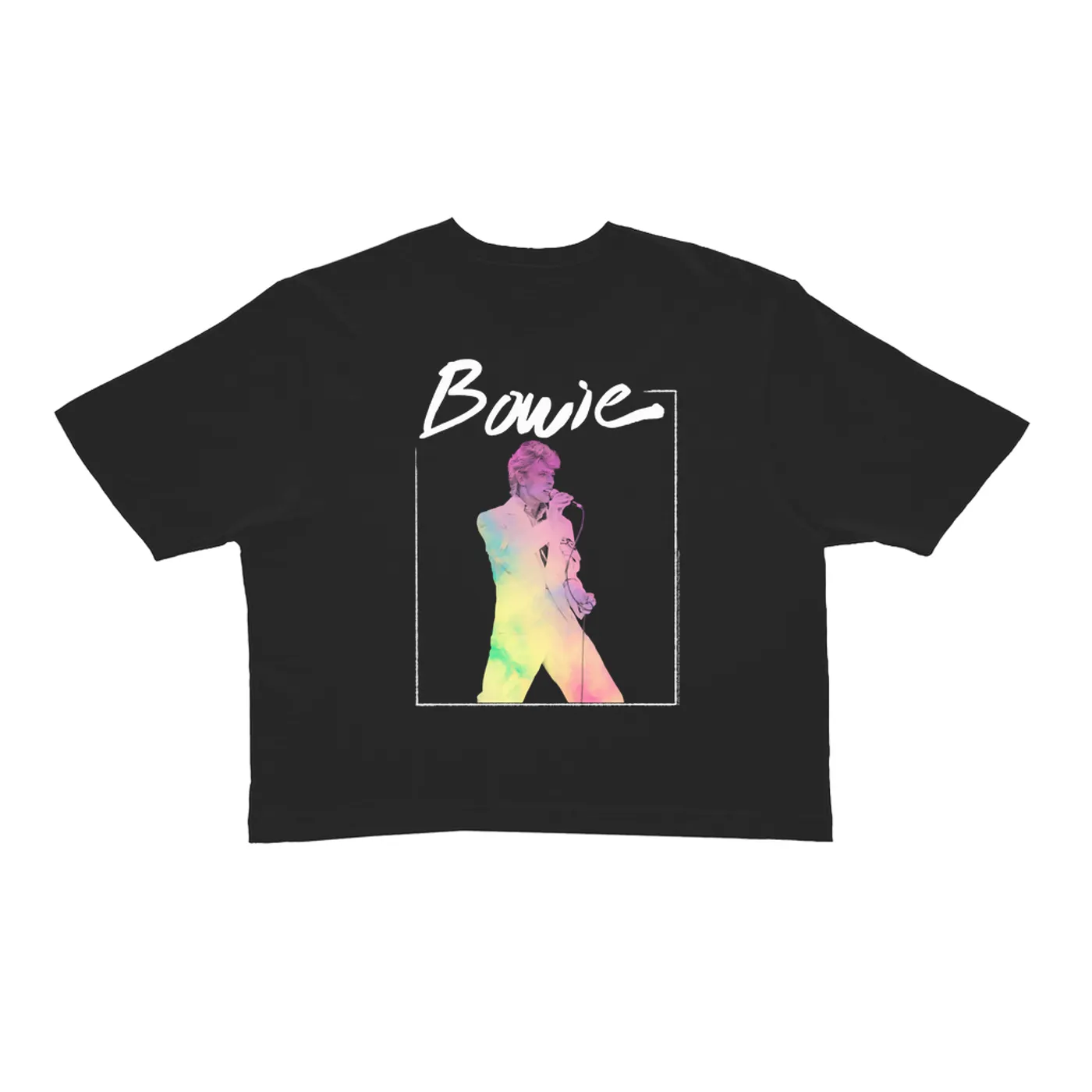 David Bowie Ladies' Crop Tee | Bowie 1983 Concert In Pastels David Bowie Crop T-shirt
