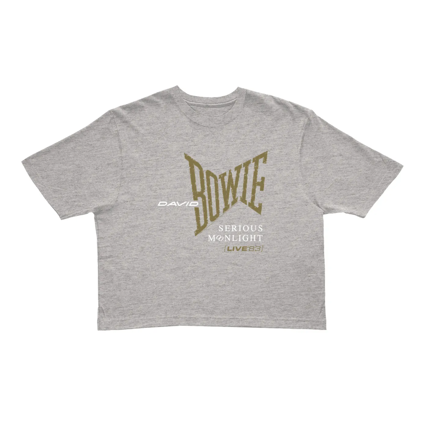 David Bowie Ladies' Crop Tee | 1983 Serious Moonlight Tour Logo David Bowie Crop T-shirt