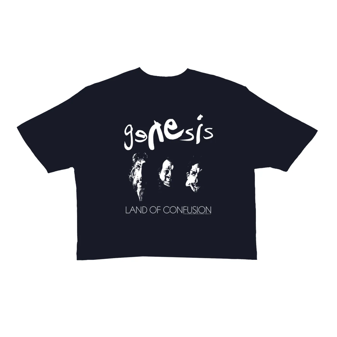Genesis Ladies' Crop Tee | Land Of Confusion Album Image Genesis Crop T-shirt