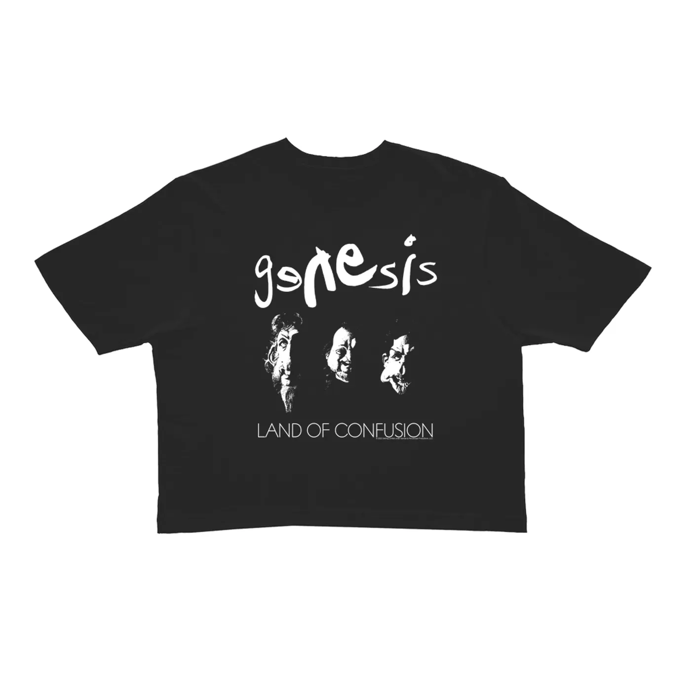 Genesis Ladies' Crop Tee | Land Of Confusion Album Image Genesis Crop T-shirt