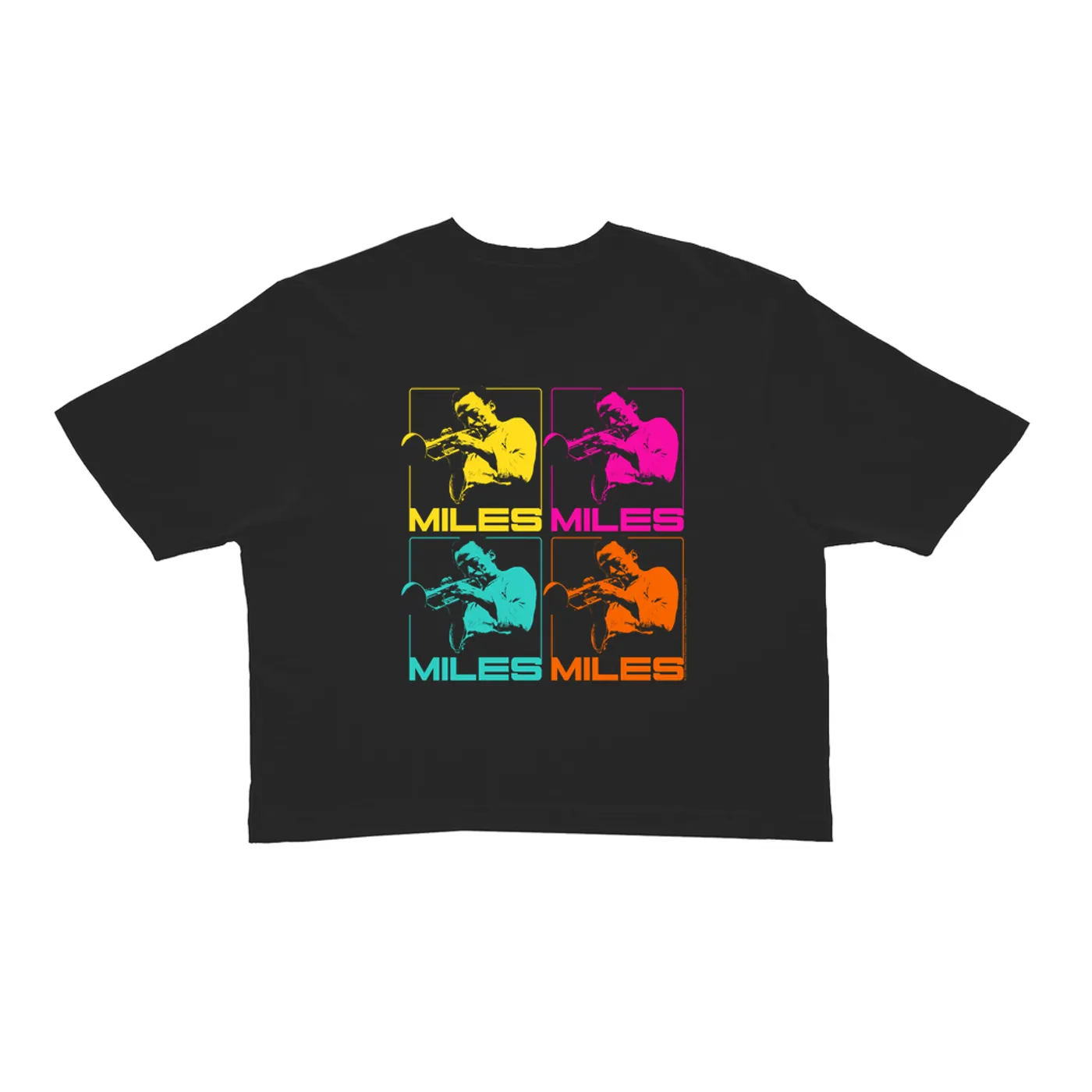Miles Davis Ladies' Crop Tee | Miles Playing Trumpet Pop Art Design Miles Davis Crop T-shirt