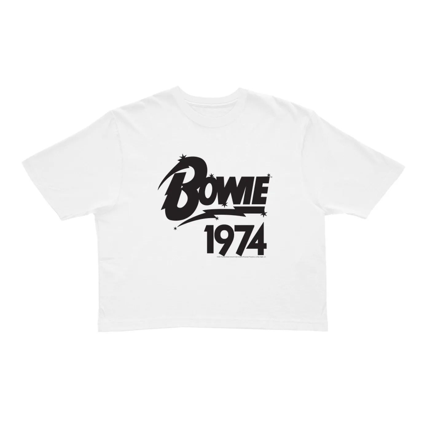 David Bowie Ladies' Crop Tee | Bowie 1974 Logo David Bowie Crop T-shirt