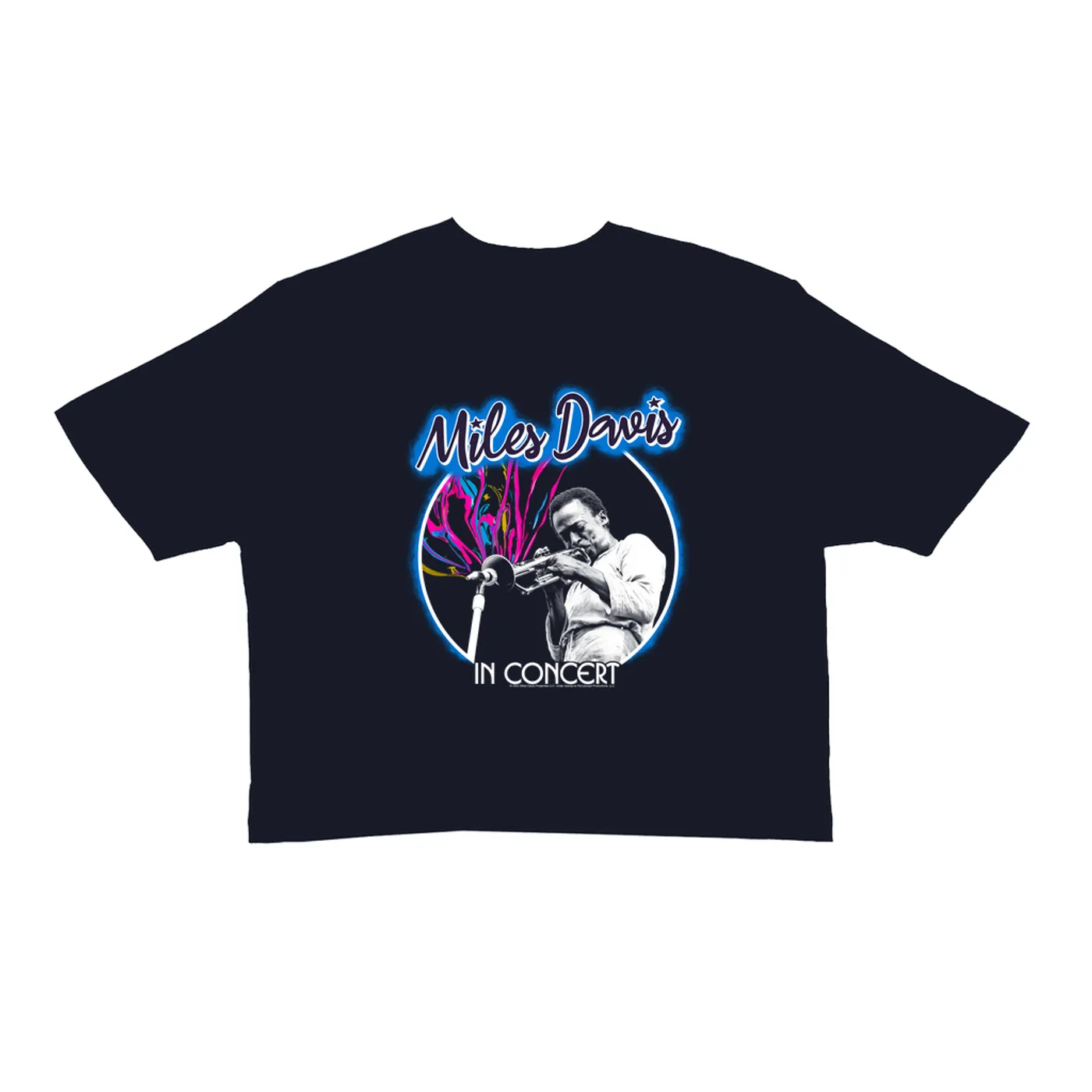 Miles Davis Ladies' Crop Tee | Miles In Concert Colorful Design Miles Davis Crop T-shirt