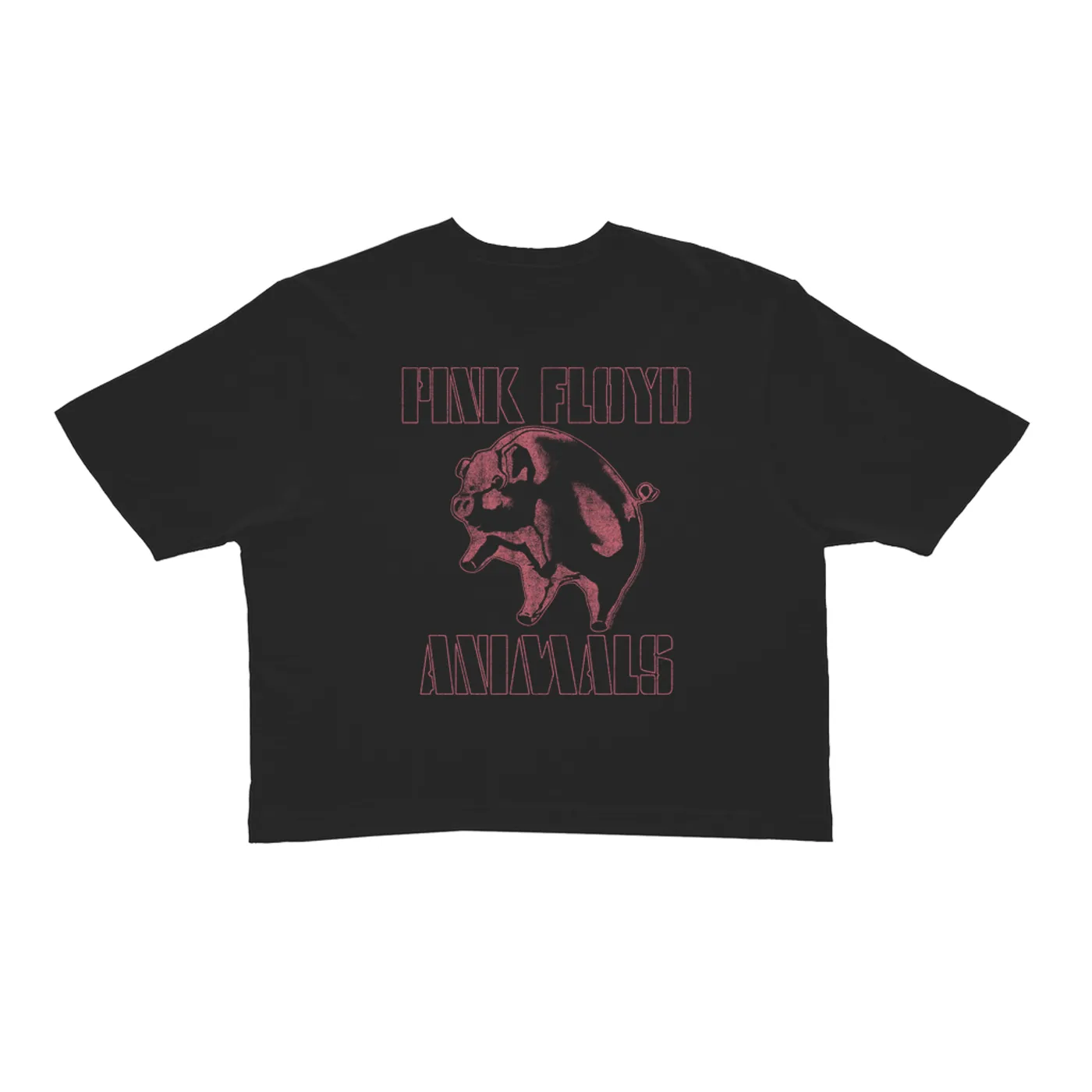 Pink Floyd Ladies' Crop Tee | Pink Distressed 1978 NYC In The Flesh Concert Pink Floyd Crop T-shirt