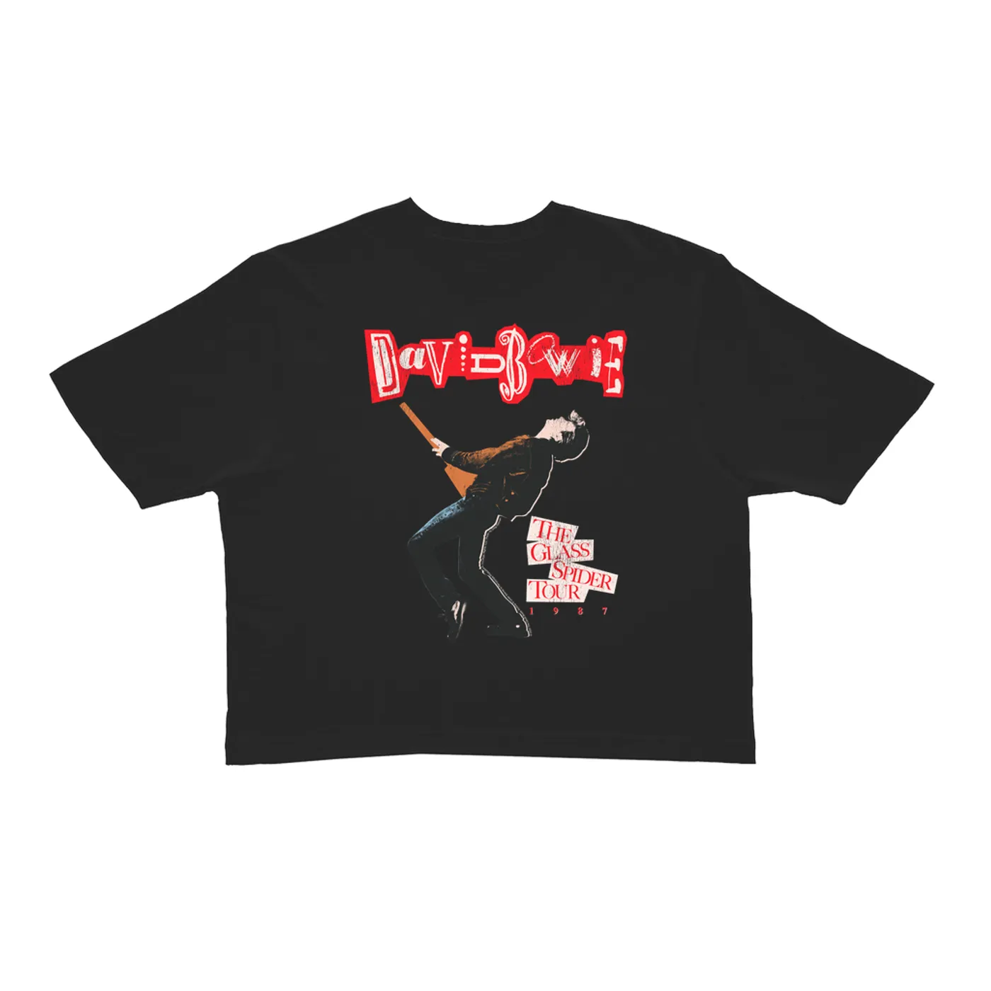 David Bowie Ladies' Crop Tee | The Glass Spider Tour Album Design David Bowie Crop T-shirt