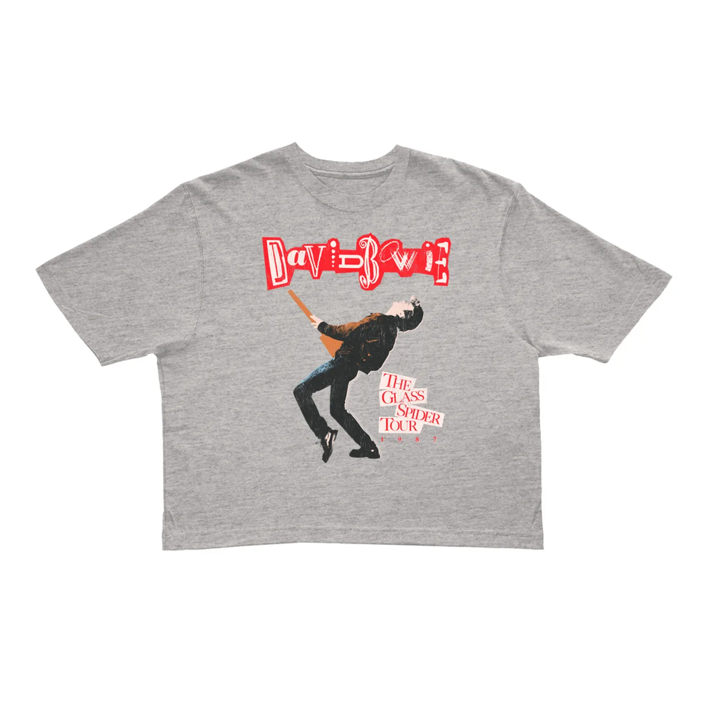 David Bowie Ladies' Crop Tee | The Glass Spider Tour Album Design David Bowie Crop T-shirt