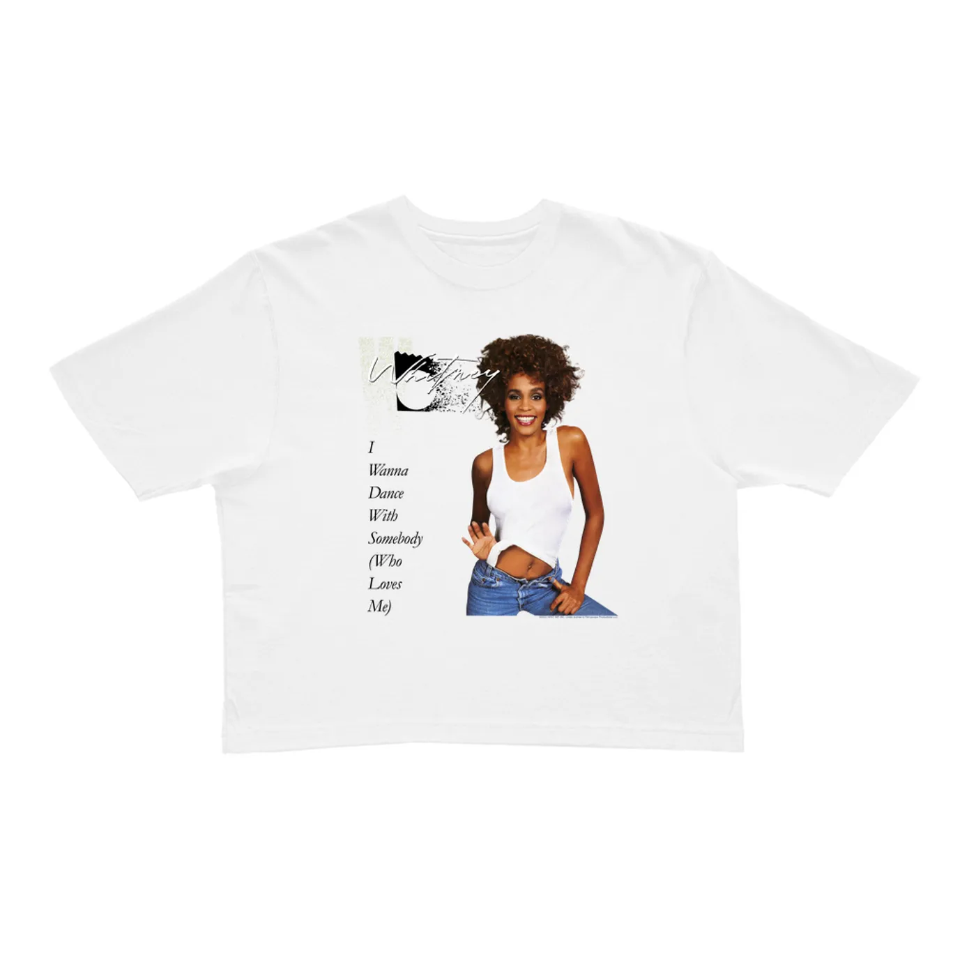 Whitney Houston Ladies' Crop Tee | I Wanna Dance With Somebody Album Cover Whitney Houston Crop T-shirt