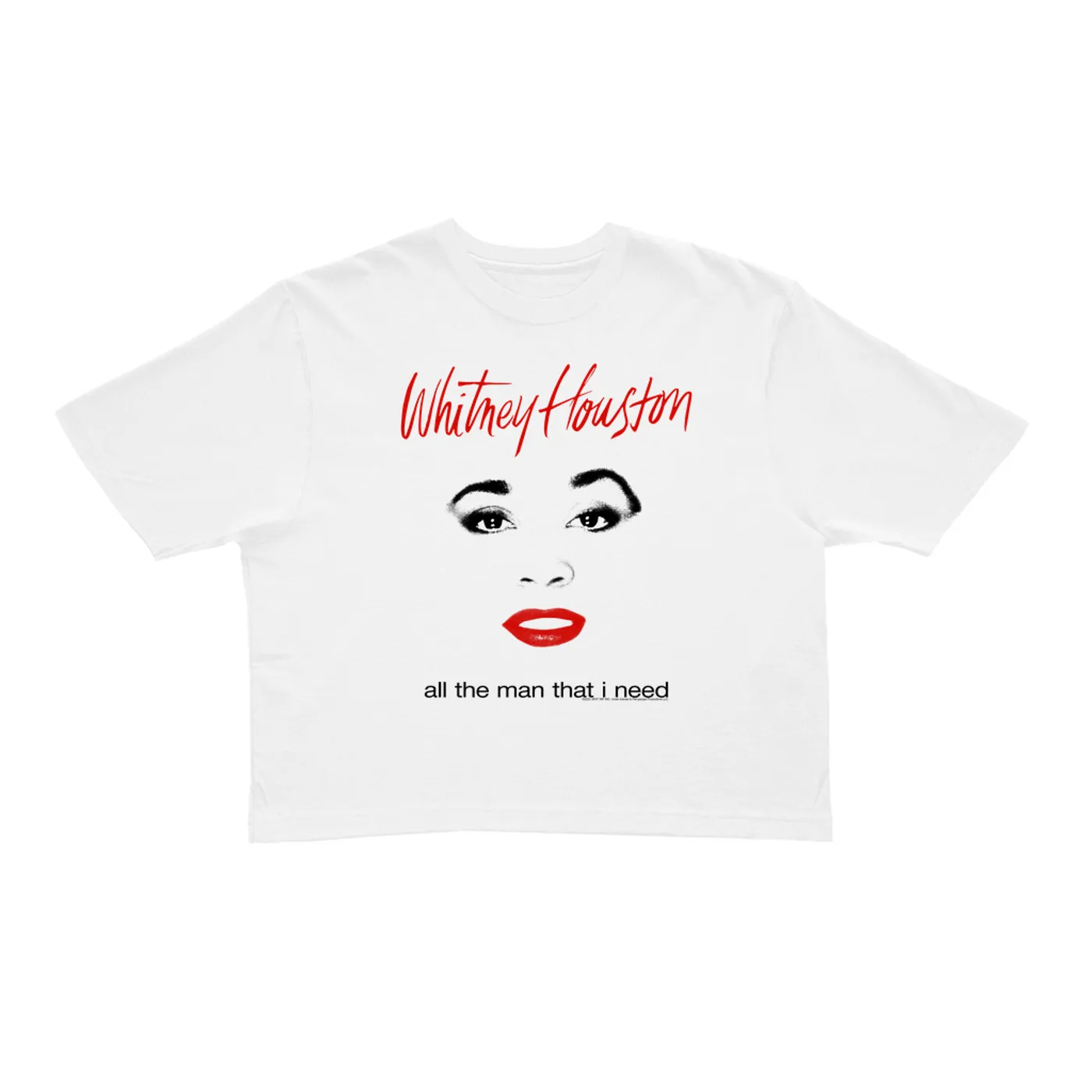 Whitney Houston Ladies' Crop Tee | All The Man That I Need Album Cover Design Whitney Houston Crop T-shirt
