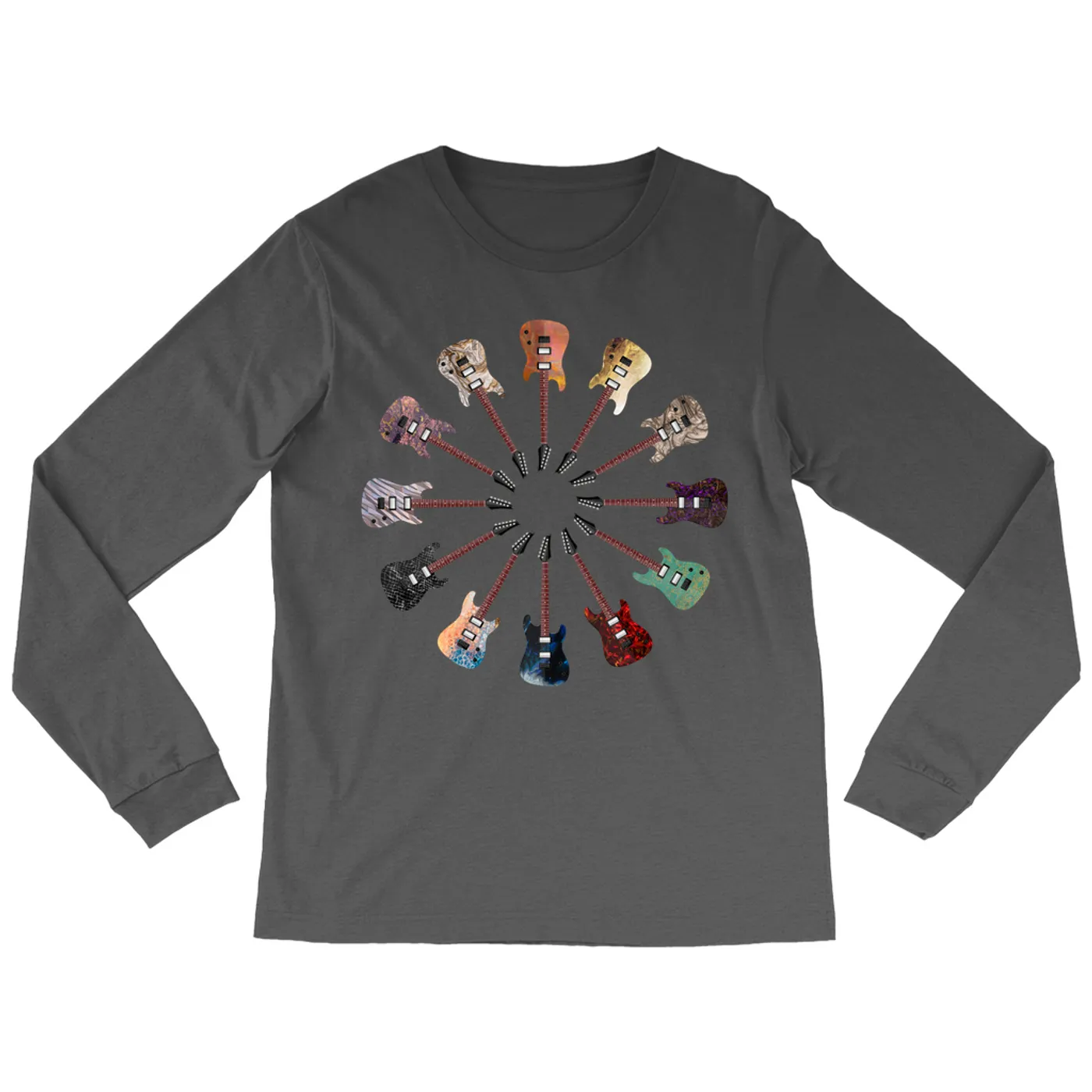 Music Life - Guitar Merchbar Music Life Long Sleeve Shirt | Alternative Thinline Color Wheel Merchbar Music Life Shirt