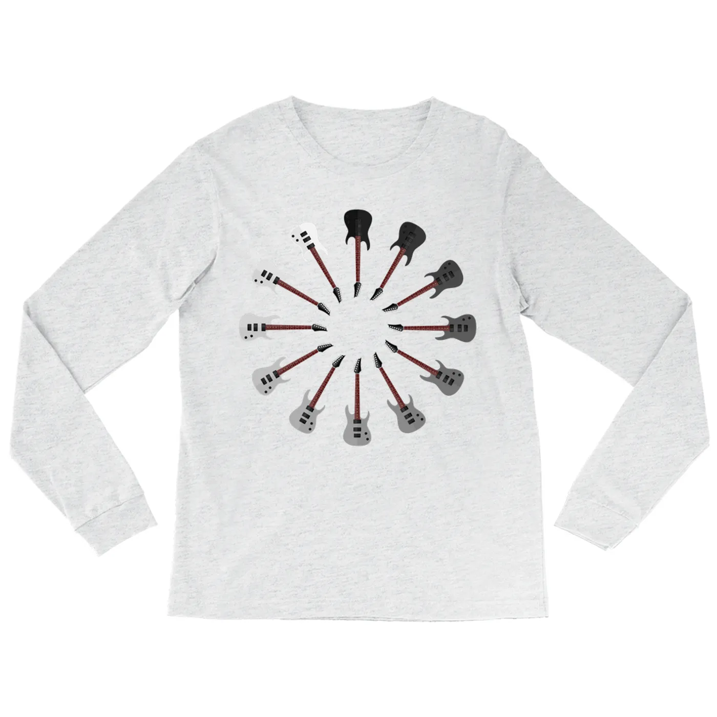 Music Life - Guitar Merchbar Music Life Long Sleeve Shirt | Aggressive Electrics - Shades of Black Merchbar Music Life Shirt
