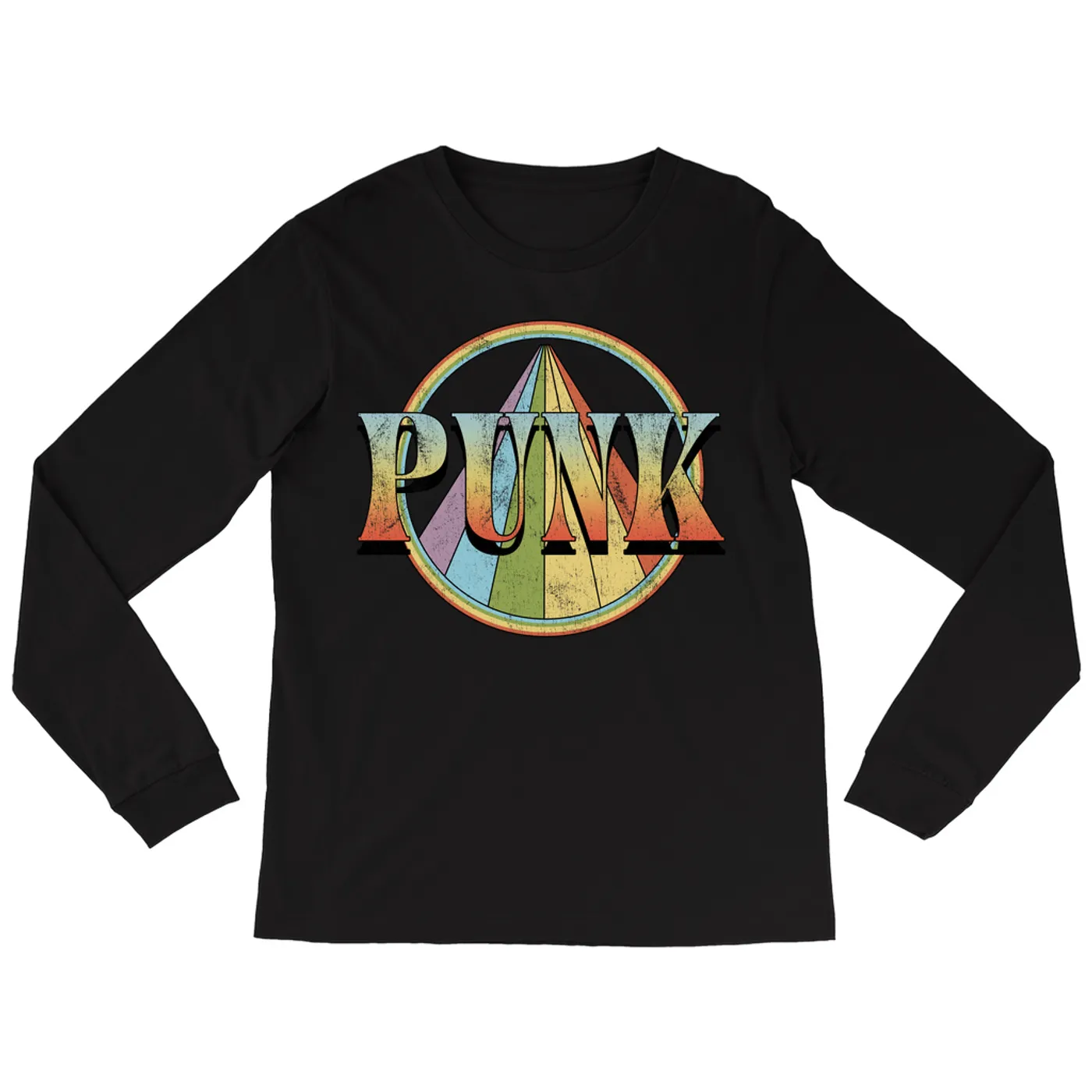 Music Life - Punk Merchbar Music Life Long Sleeve Shirt | Retro Punk Distressed Merchbar Music Life Shirt