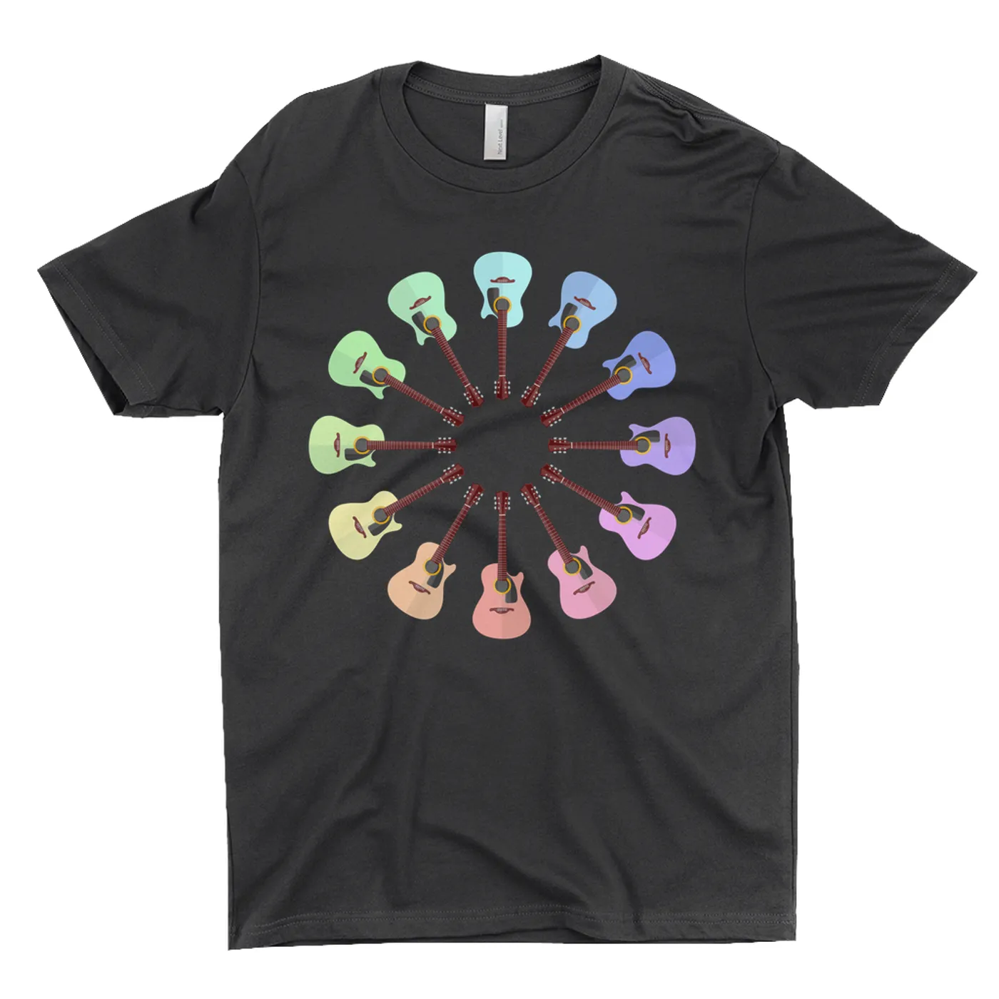 Music Life - Guitar Merchbar Music Life T-Shirt | Cut-Away Acoustic Color Wheel Merchbar Music Life Shirt