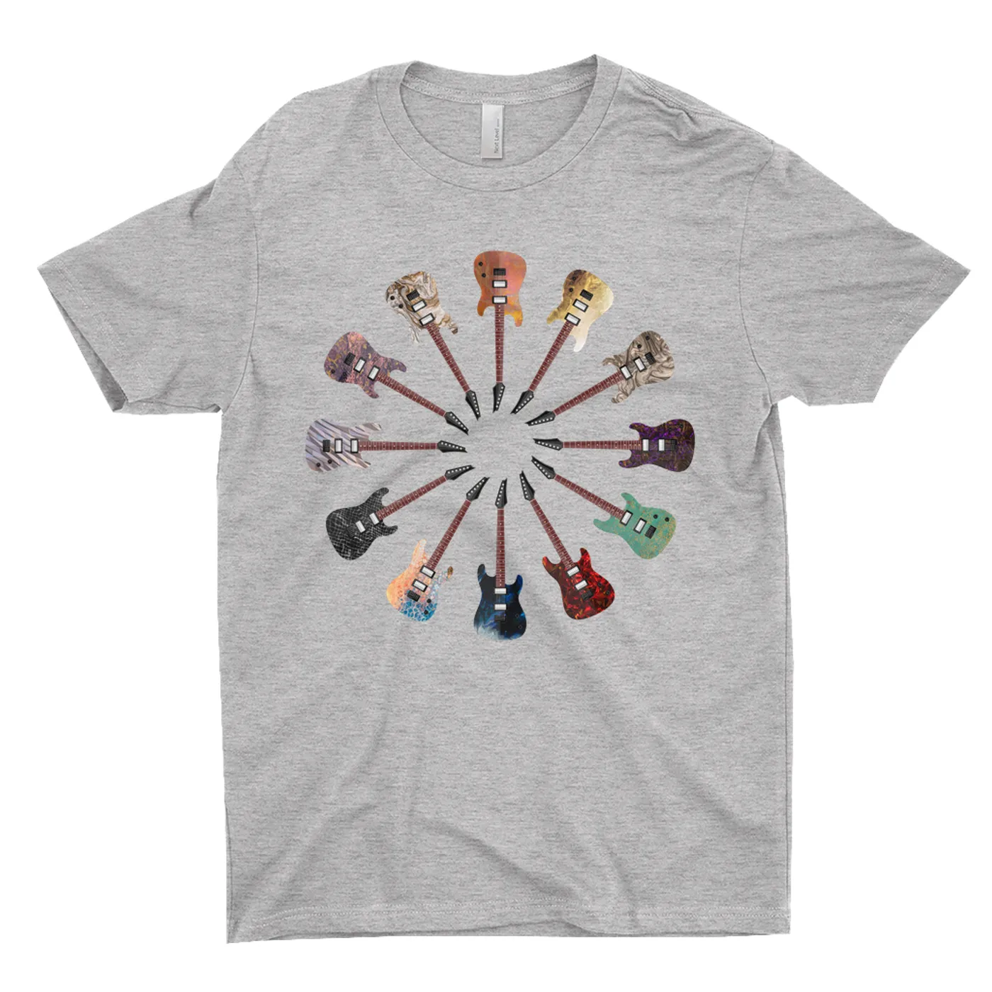 Music Life - Guitar Merchbar Music Life T-Shirt | Alternative Thinline Color Wheel Merchbar Music Life Shirt