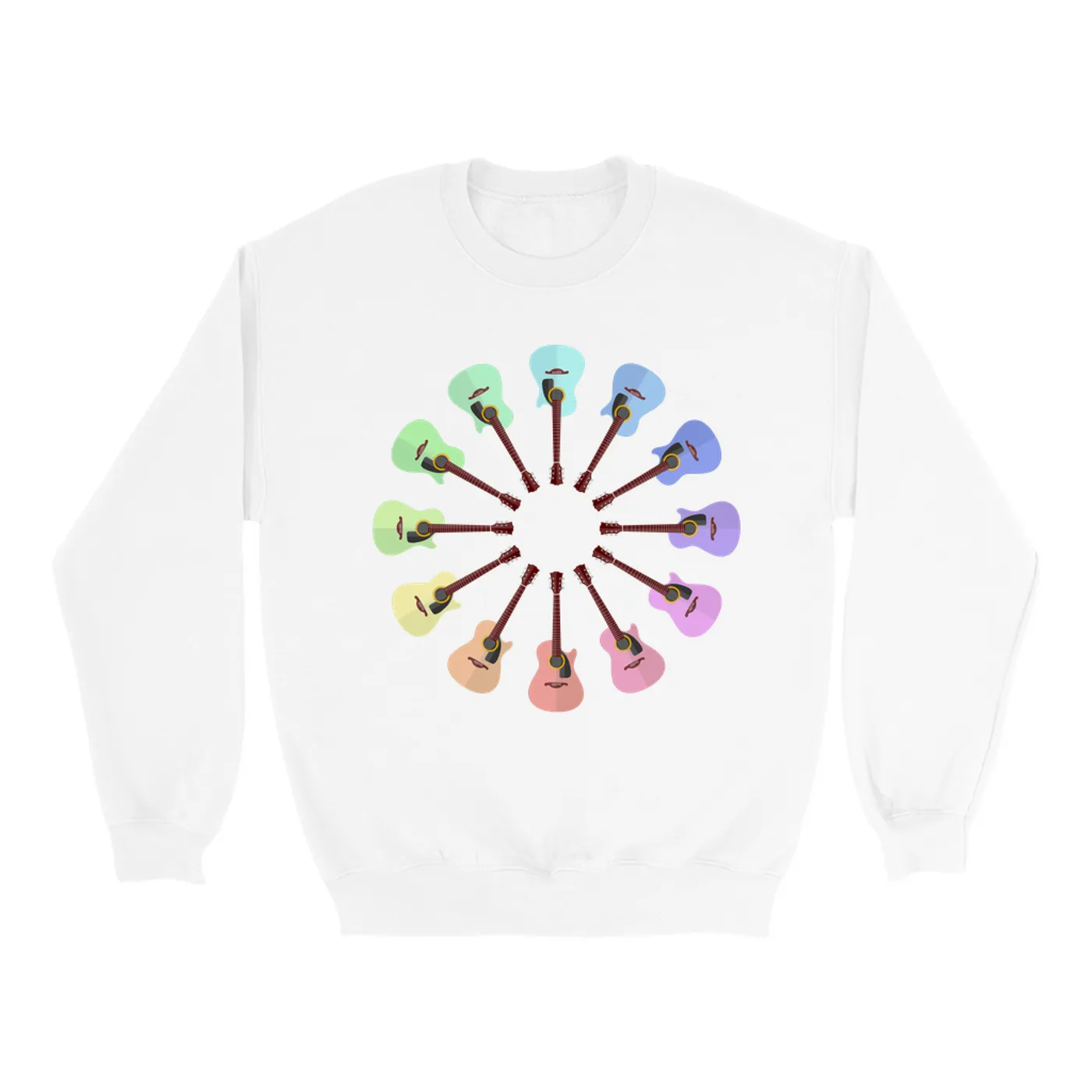 Music Life - Guitar Merchbar Music Life Sweatshirt | Cut-Away Acoustic Color Wheel Merchbar Music Life Sweatshirt