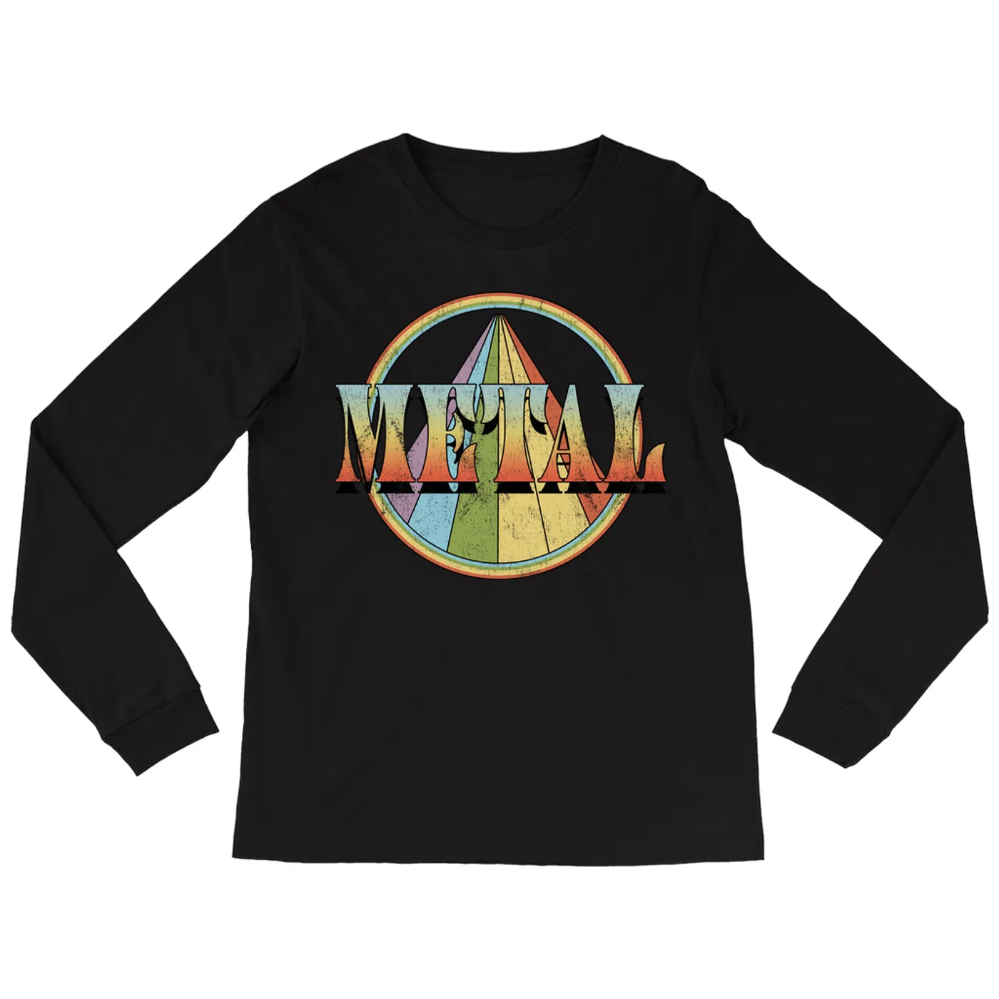 Music Life - Metal Merchbar Music Life Long Sleeve Shirt | Retro Metal Distressed Merchbar Music Life Shirt