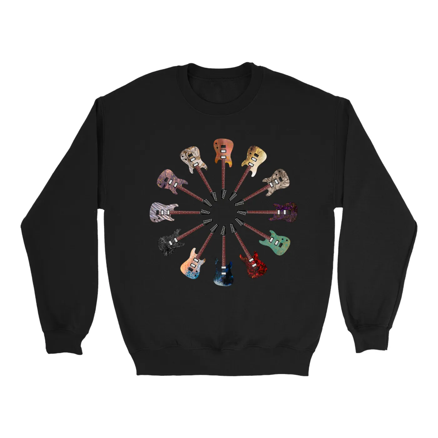 Music Life - Guitar Merchbar Music Life Sweatshirt | Alternative Thinline Color Wheel Merchbar Music Life Sweatshirt