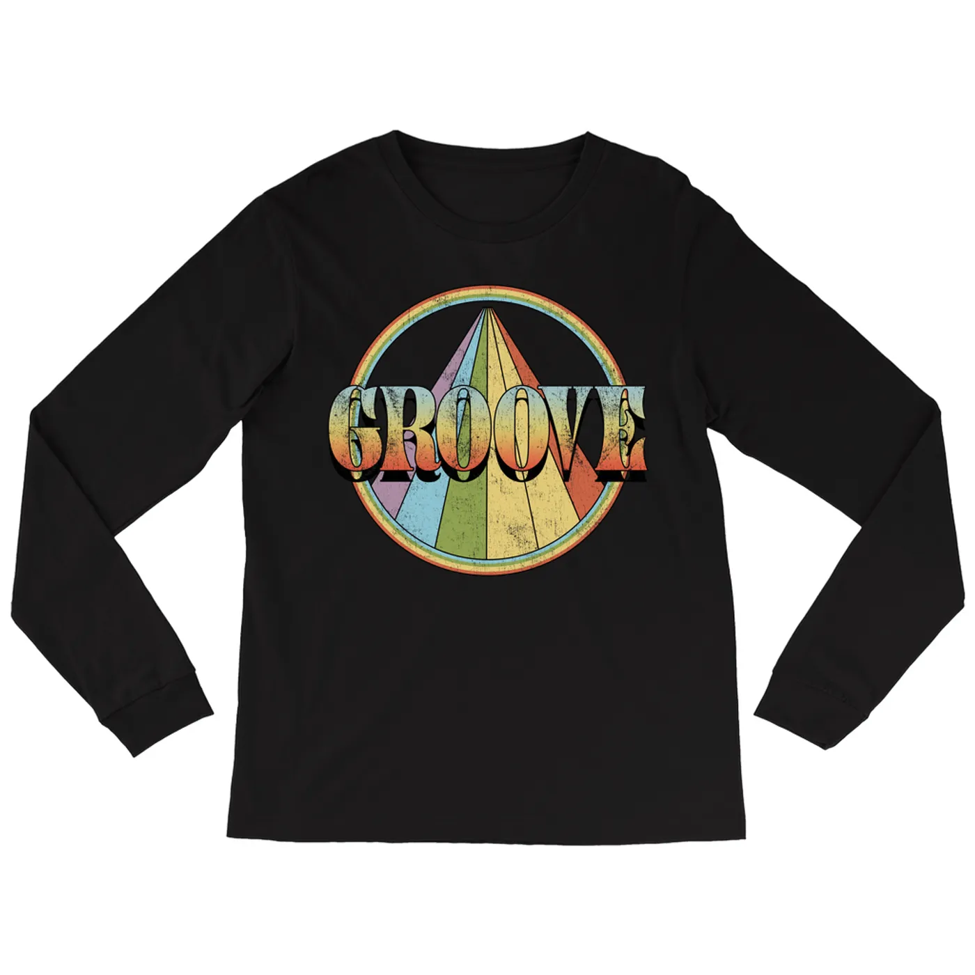 Music Life - Groove Merchbar Music Life Long Sleeve Shirt | Retro Groove Distressed Merchbar Music Life Shirt