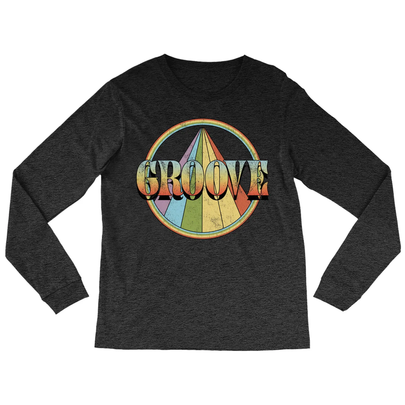 Music Life - Groove Merchbar Music Life Long Sleeve Shirt | Retro Groove Distressed Merchbar Music Life Shirt