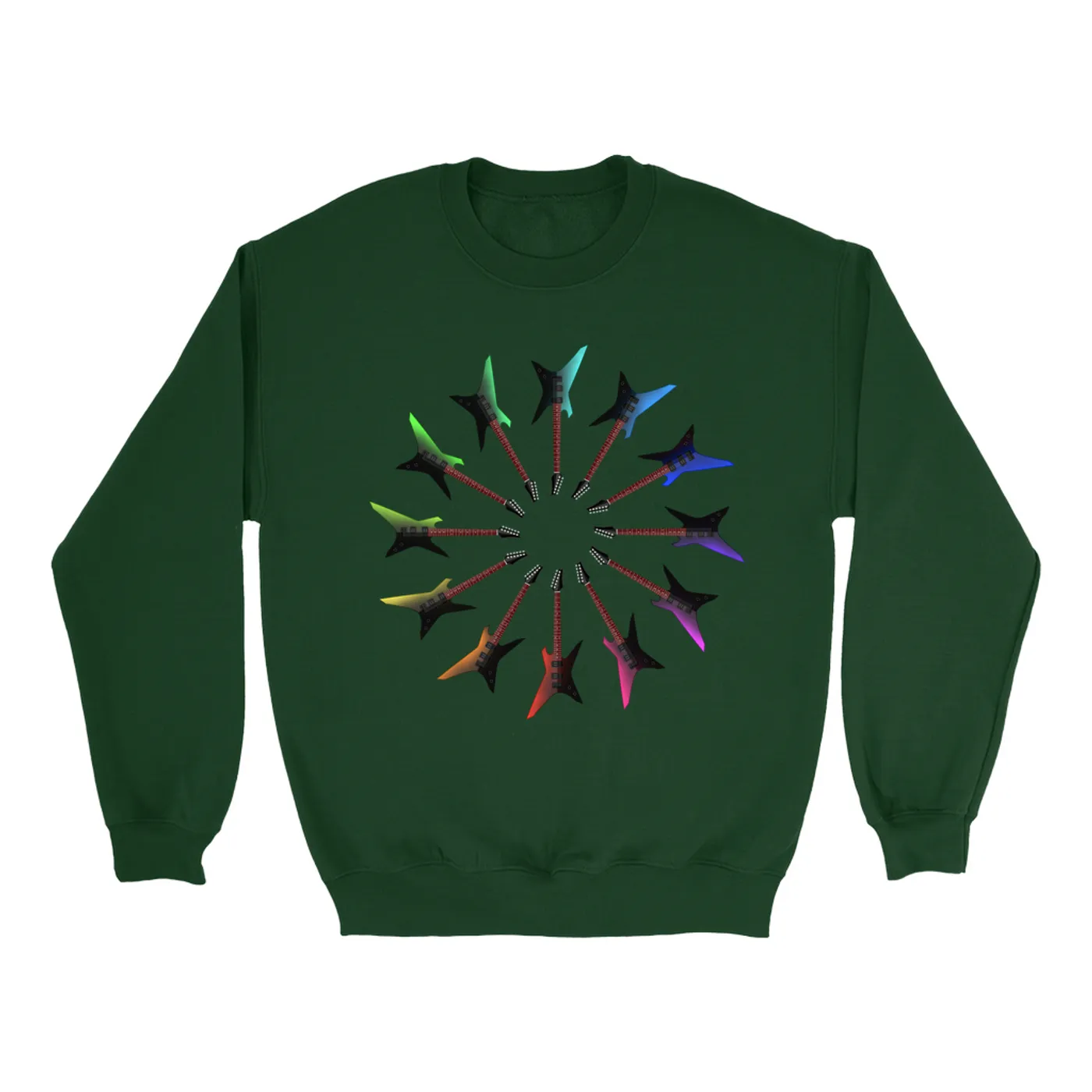 Music Life - Guitar Merchbar Music Life Sweatshirt | Shred-Banger Dark Neon Color Wheel Merchbar Music Life Sweatshirt