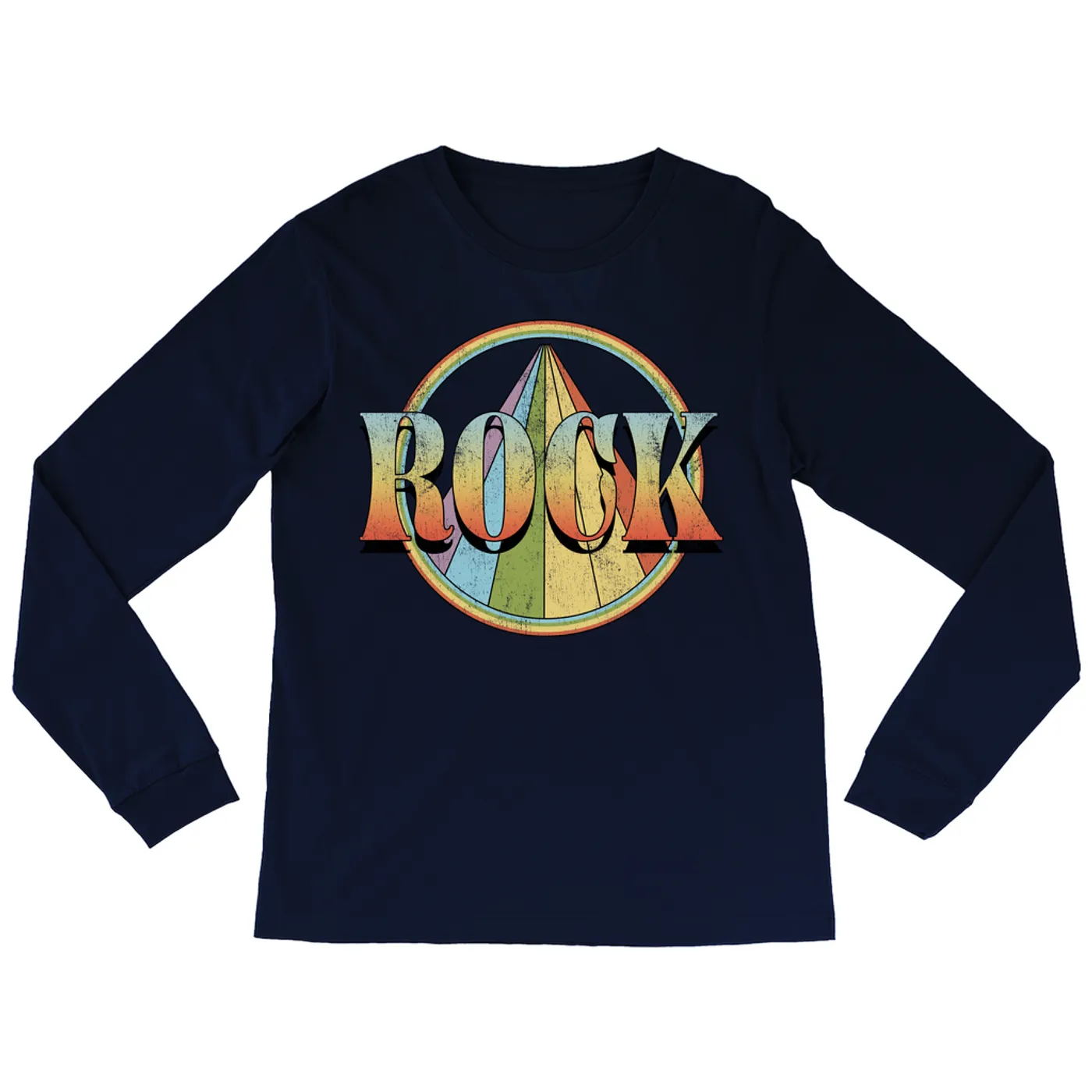 Music Life - Rock Merchbar Music Life Long Sleeve Shirt | Retro Rock Distressed Merchbar Music Life Shirt