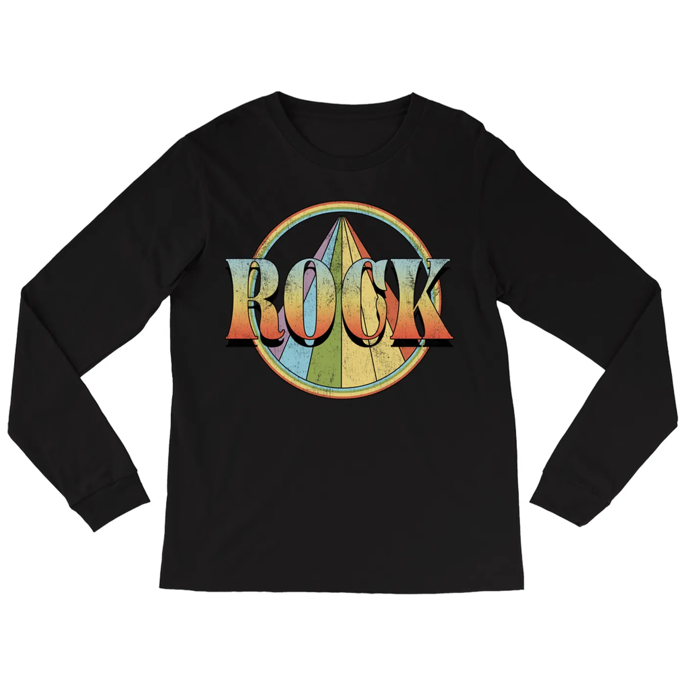 Music Life - Rock Merchbar Music Life Long Sleeve Shirt | Retro Rock Distressed Merchbar Music Life Shirt