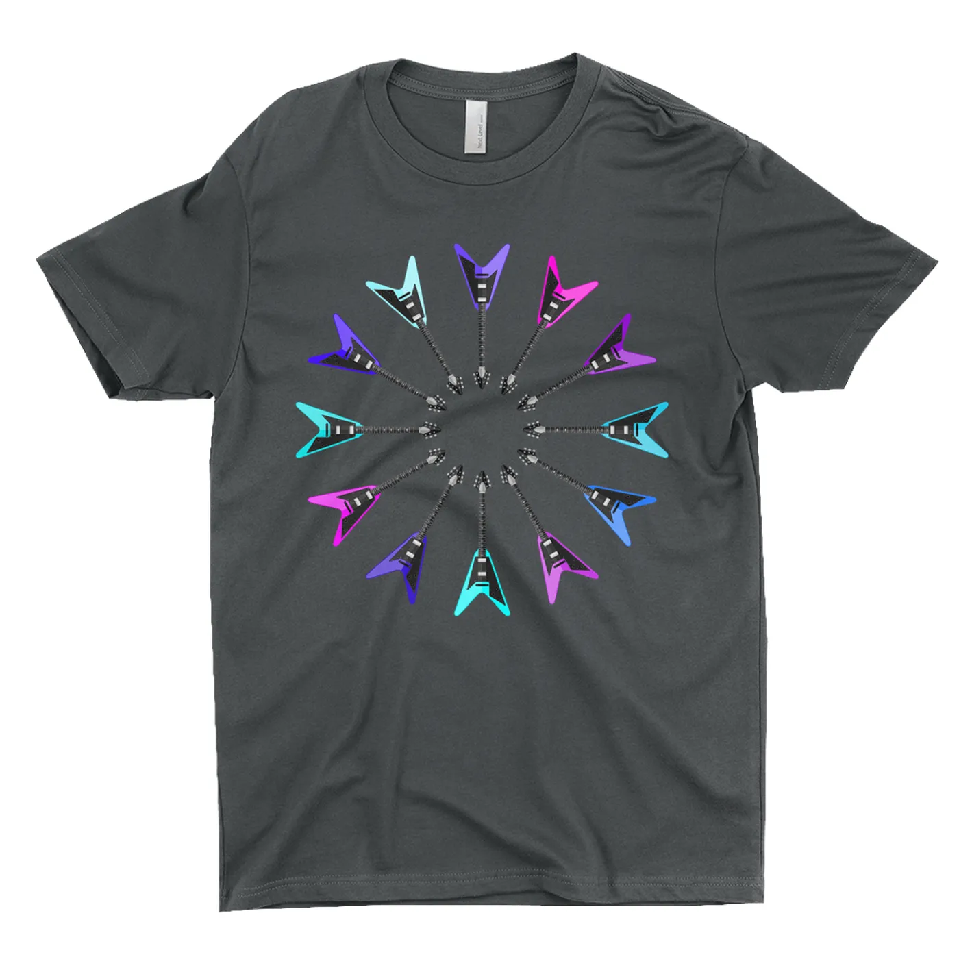Music Life - Guitar Merchbar Music Life T-Shirt | Flying Formation Electric Blue Color Wheel Merchbar Music Life Shirt