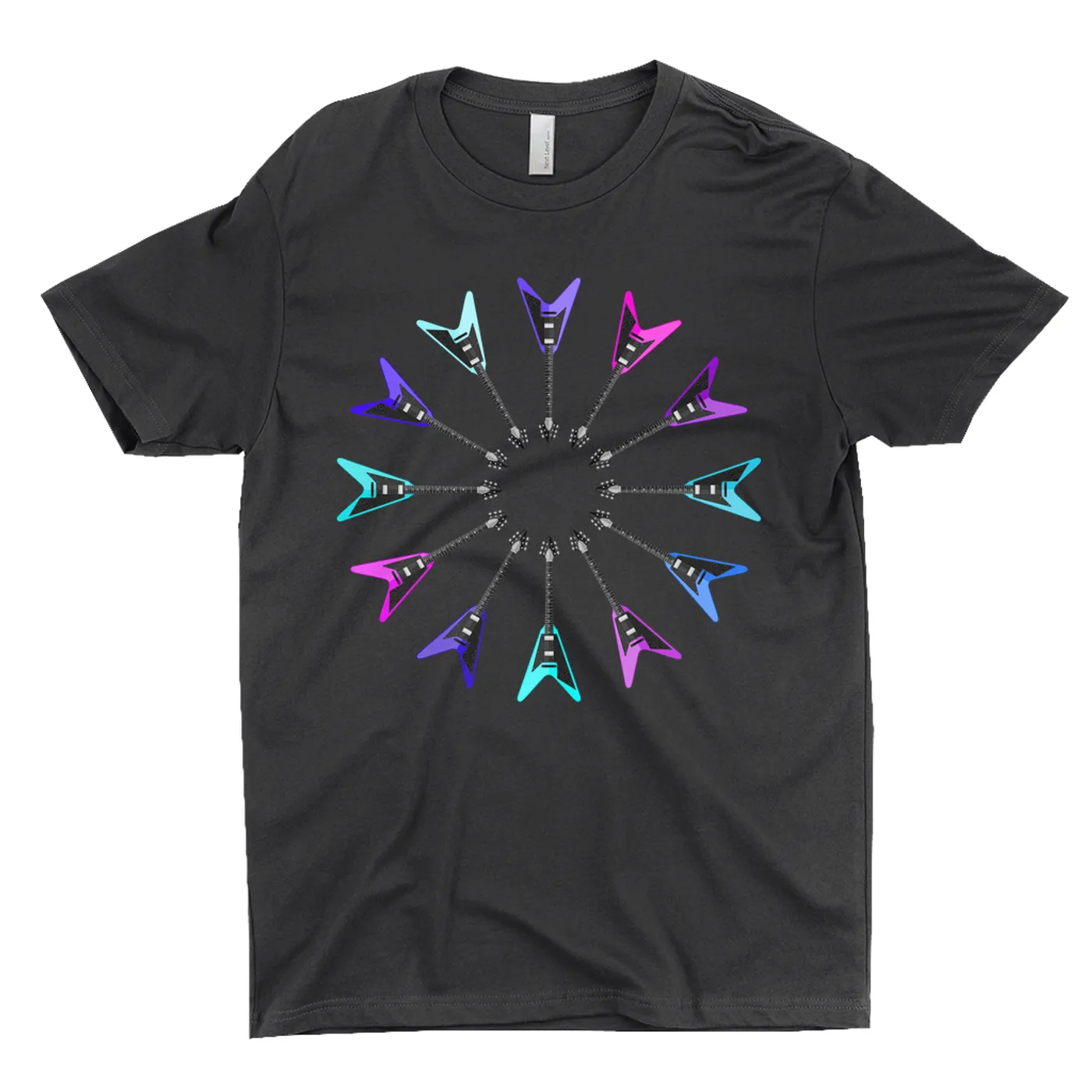 Music Life - Guitar Merchbar Music Life T-Shirt | Flying Formation Electric Blue Color Wheel Merchbar Music Life Shirt