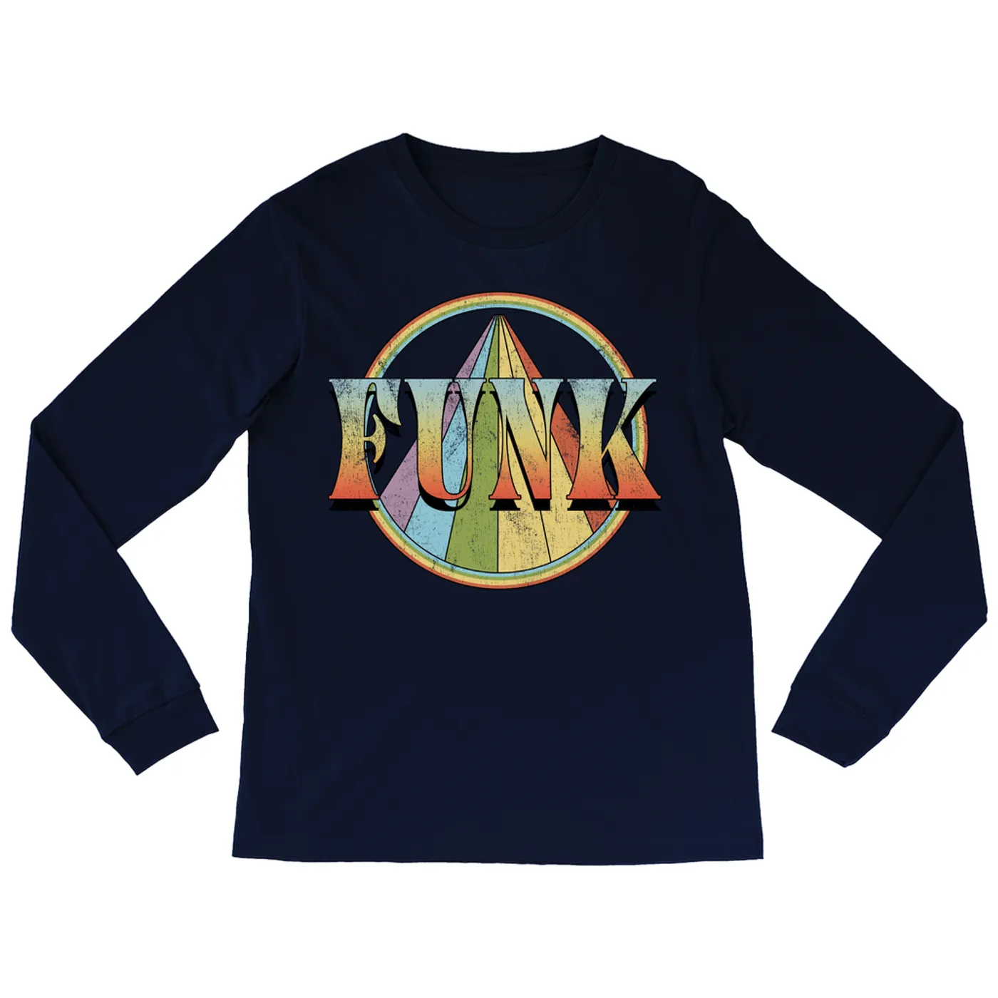 Music Life - Funk Merchbar Music Life Long Sleeve Shirt | Retro Funk Distressed Merchbar Music Life Shirt