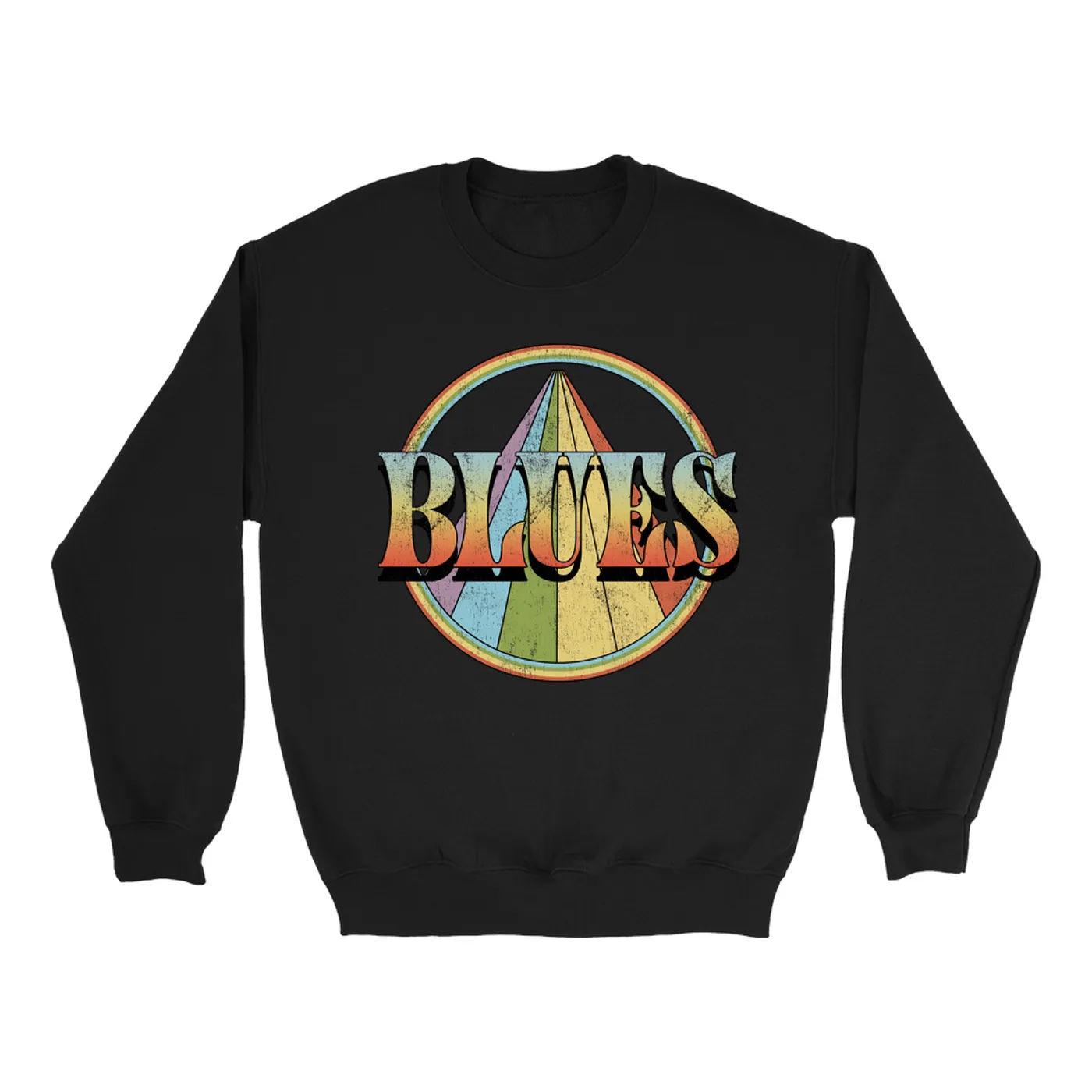Music Life - Blues Merchbar Music Life Sweatshirt | Retro Blues Distressed Merchbar Music Life Sweatshirt