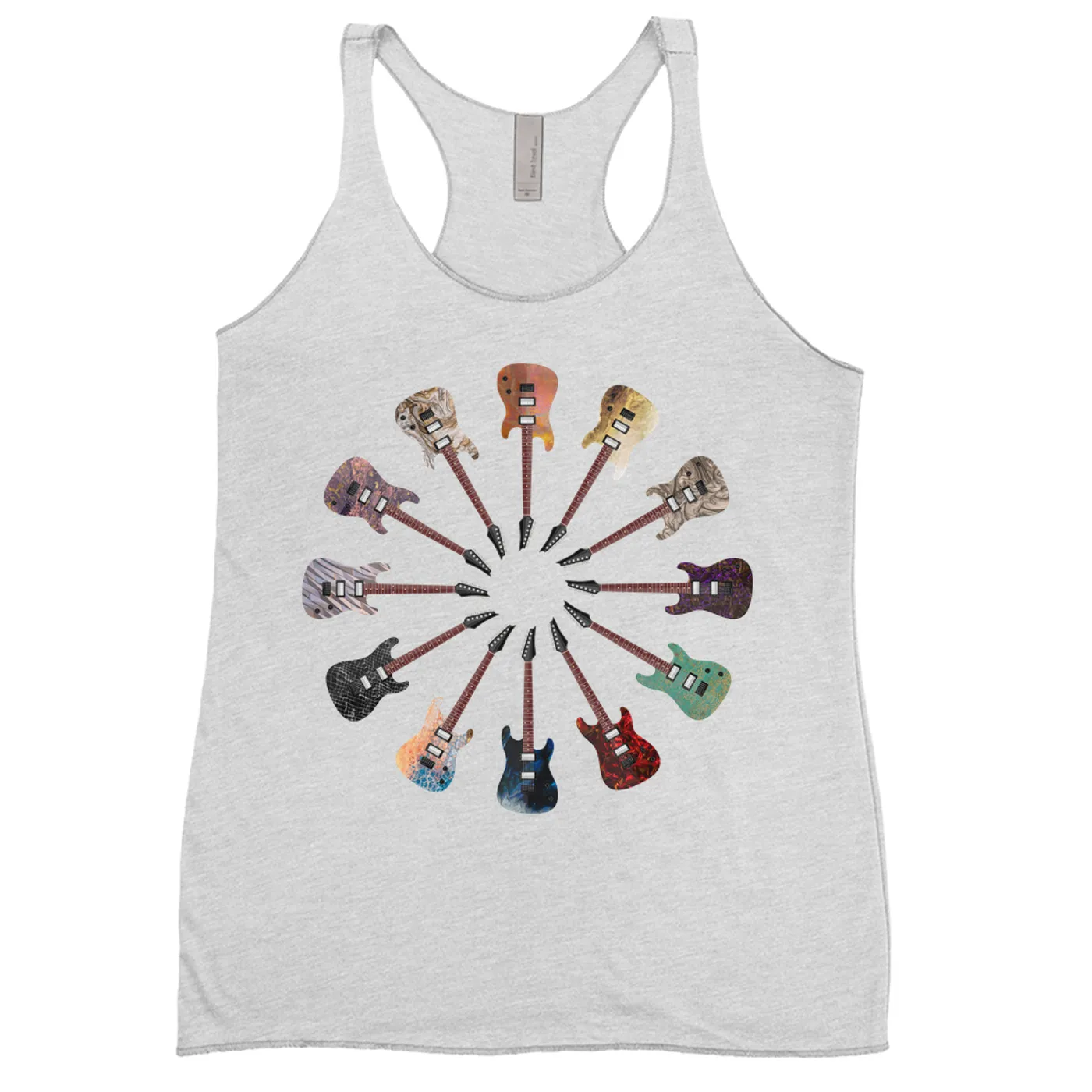 Music Life - Guitar Merchbar Music Life Ladies' Tank Top | Alternative Thinline Color Wheel Merchbar Music Life Shirt