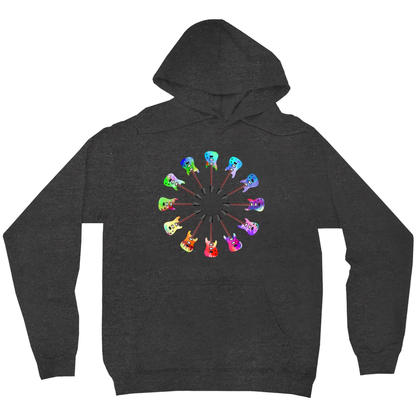 Music Life - Guitar Merchbar Music Life Hoodie | Electric Guitar Tie Dye Color Wheel Merchbar Music Life Hoodie
