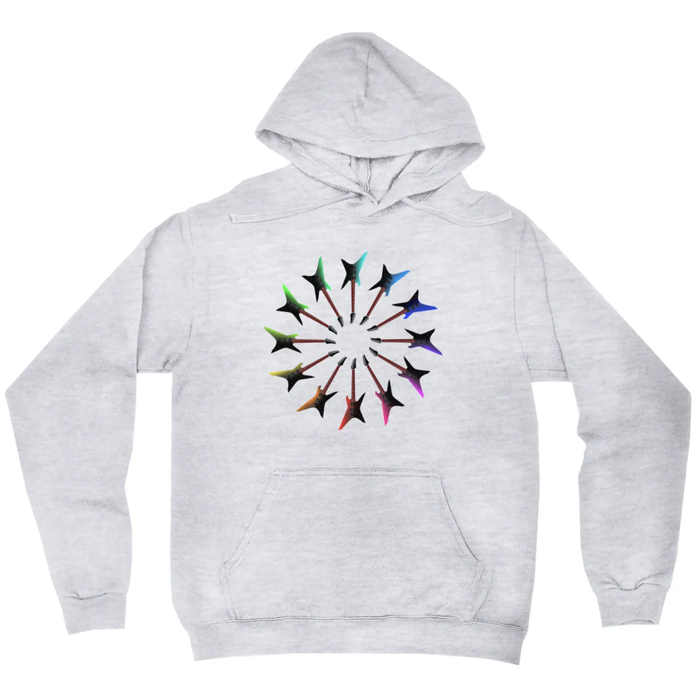 Music Life - Guitar Merchbar Music Life Hoodie | Shred-Banger Dark Neon Color Wheel Merchbar Music Life Hoodie