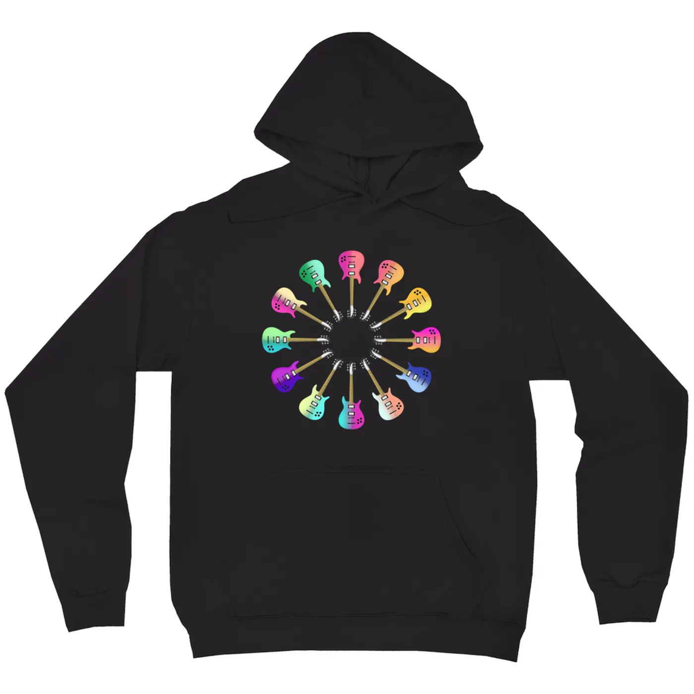 Music Life - Guitar Merchbar Music Life Hoodie | Electric Guitar Dual Color Wheel Merchbar Music Life Hoodie