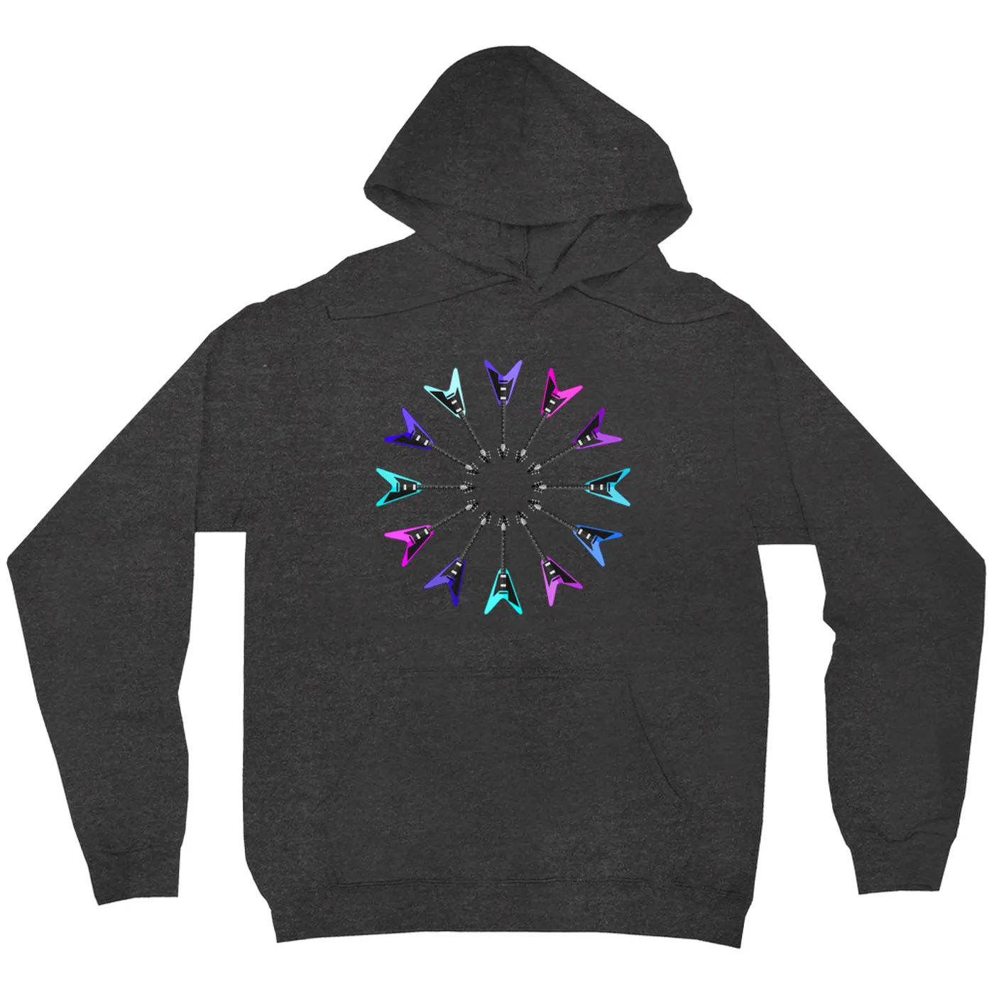 Music Life - Guitar Merchbar Music Life Hoodie | Flying Formation Electric Blue Color Wheel Merchbar Music Life Hoodie