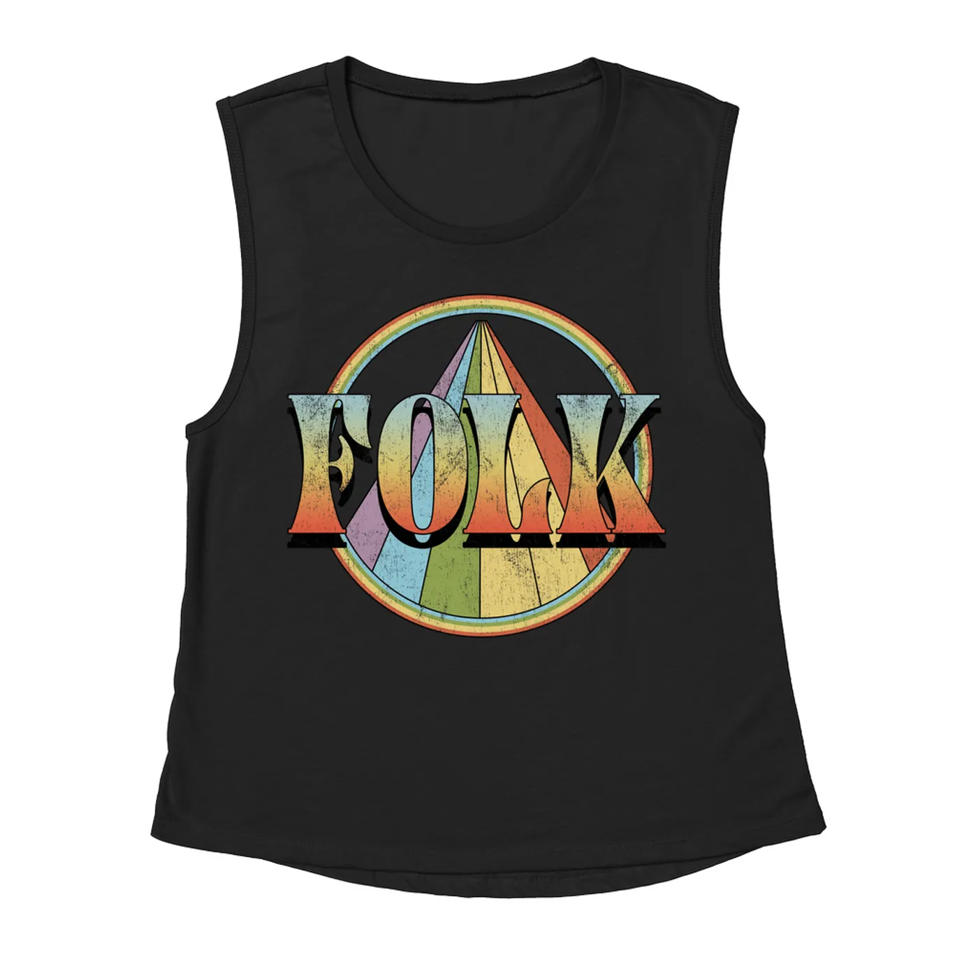 Music Life - Folk Merchbar Music Life Muscle Tank | Retro Folk Distressed Merchbar Music Life Tank Top