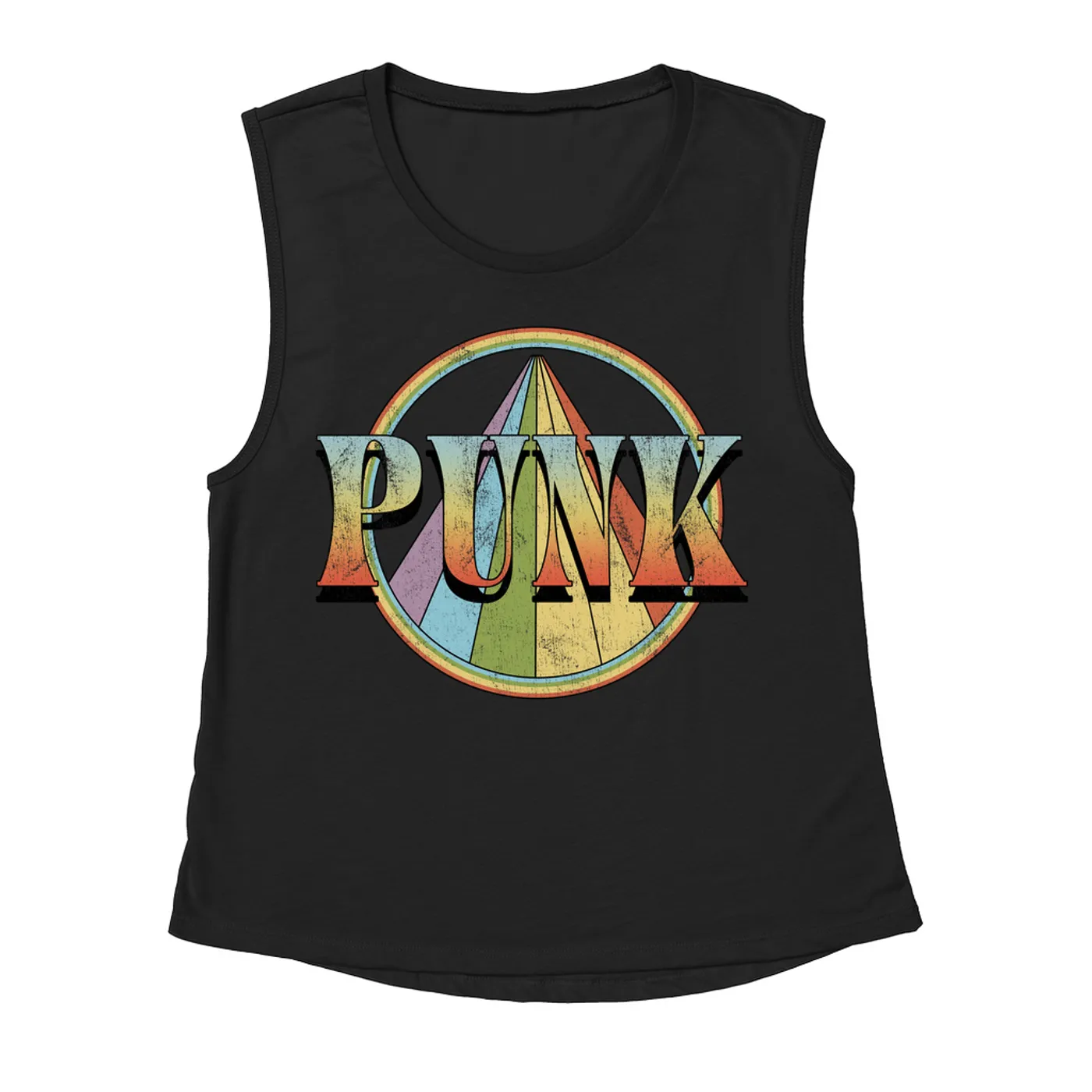 Music Life - Punk Merchbar Music Life Muscle Tank | Retro Punk Distressed Merchbar Music Life Tank Top