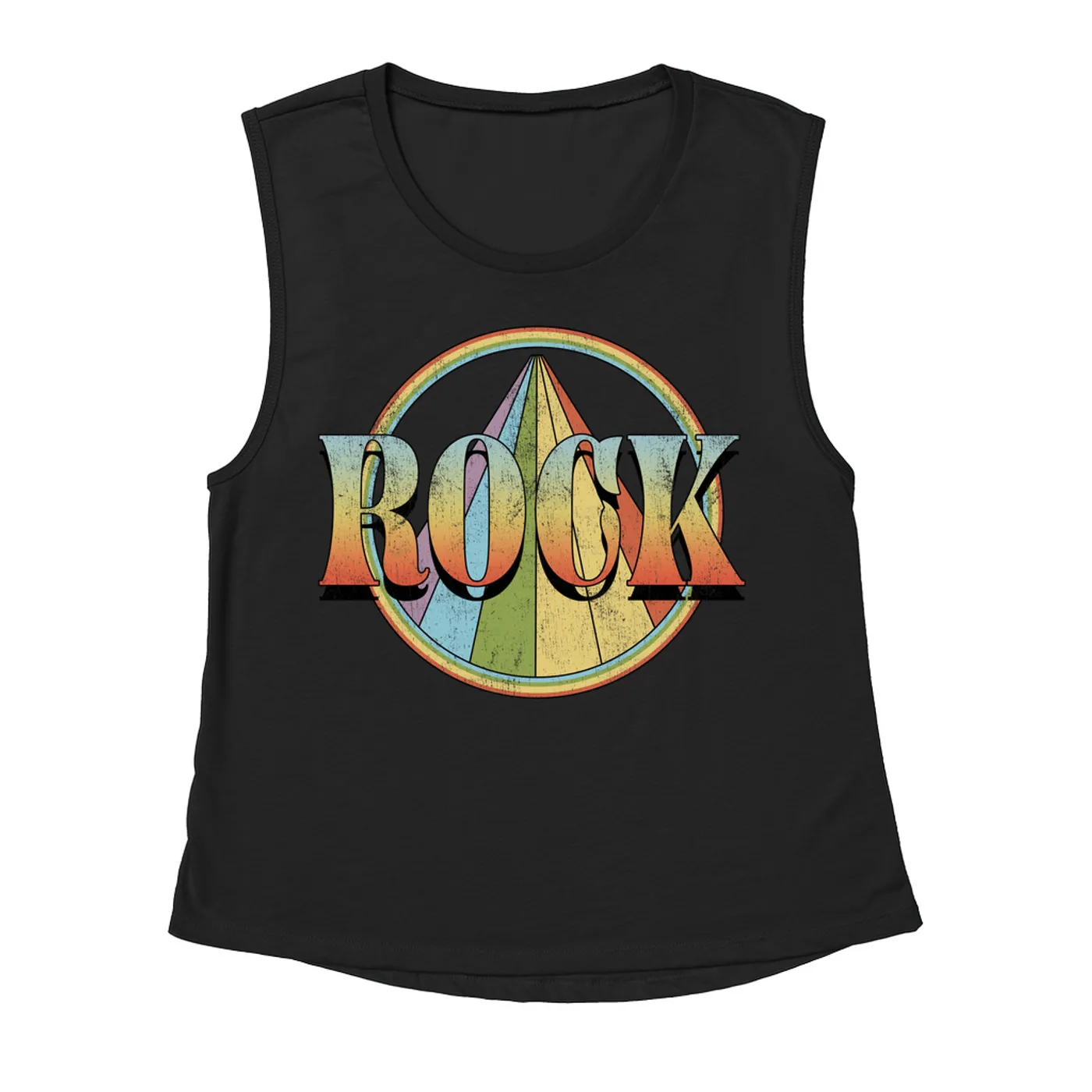 Music Life - Rock Merchbar Music Life Muscle Tank | Retro Rock Distressed Merchbar Music Life Tank Top