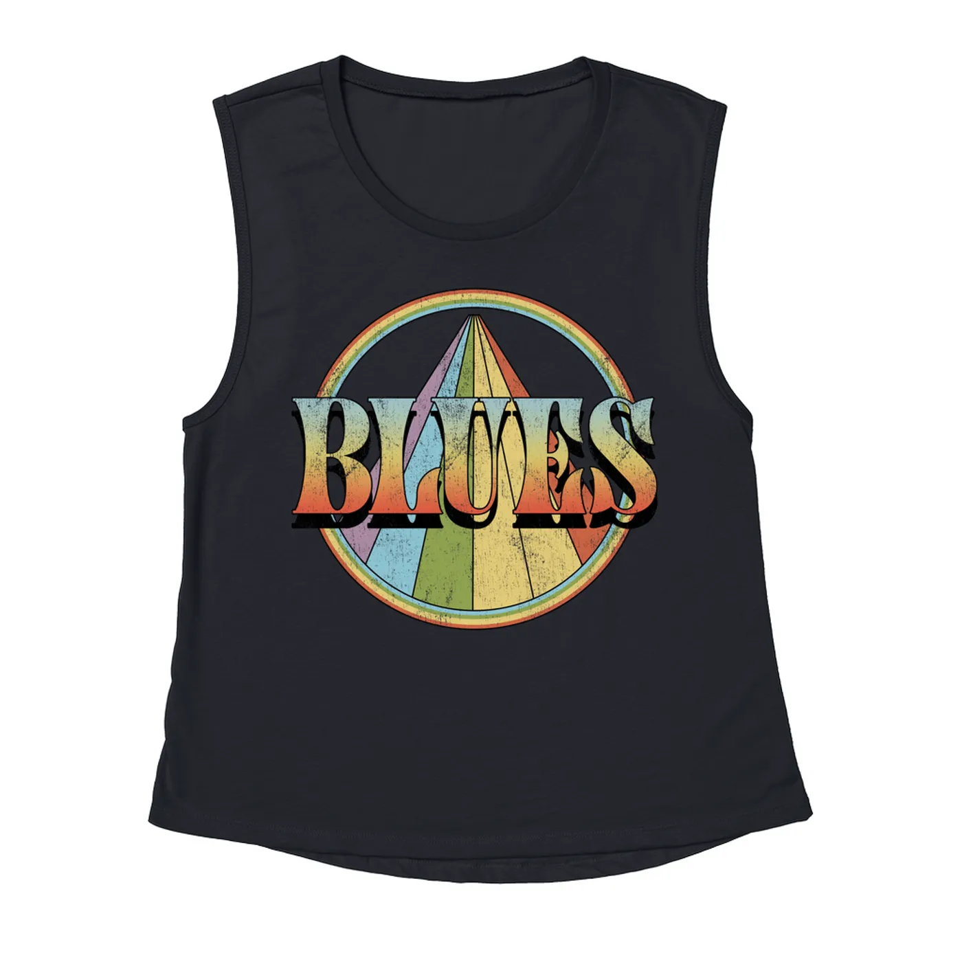 Music Life - Blues Merchbar Music Life Muscle Tank | Retro Blues Distressed Merchbar Music Life Tank Top