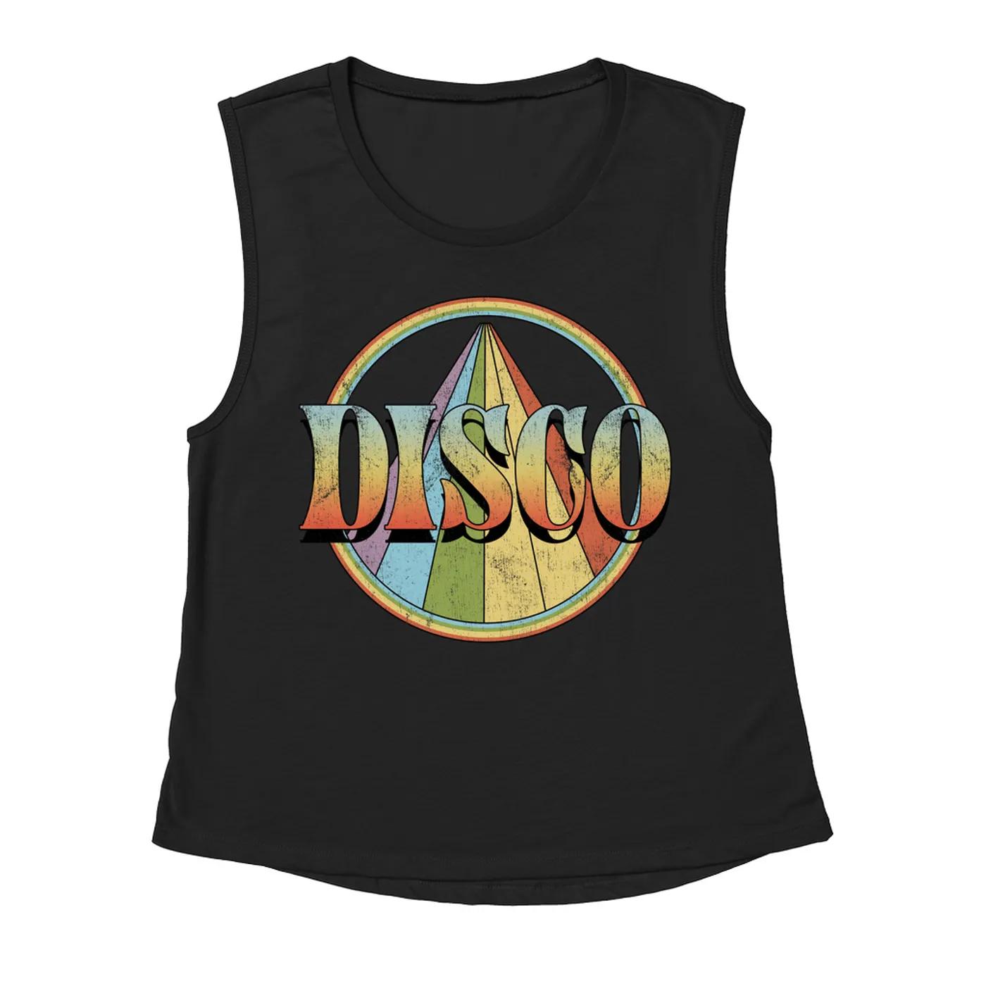 Music Life - Disco Merchbar Music Life Muscle Tank | Retro Disco Distressed Merchbar Music Life Tank Top