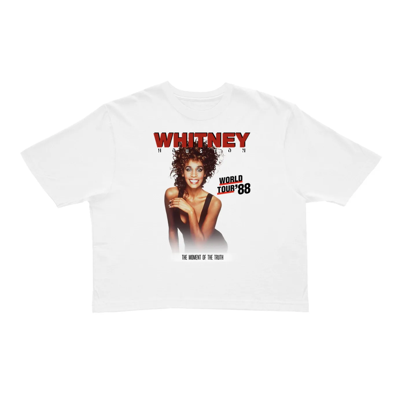 Whitney Houston Ladies' Crop Tee | 1988 World Tour Poster Image (Merchbar Exclusive) Whitney Houston Crop T-shirt