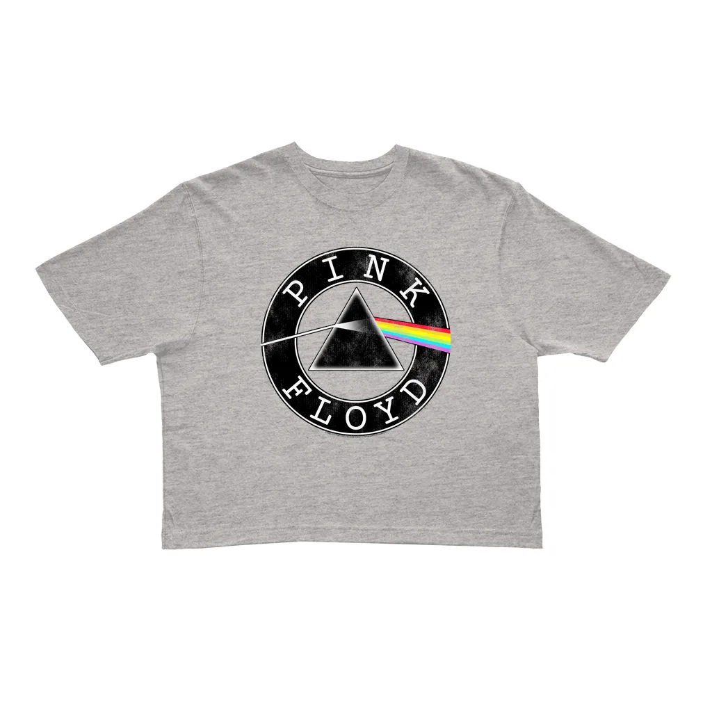 Ladies' Crop Tee | Dark Side Of The Moon Circle Logo Distressed (Equineop Exclusive) Crop T-shirt