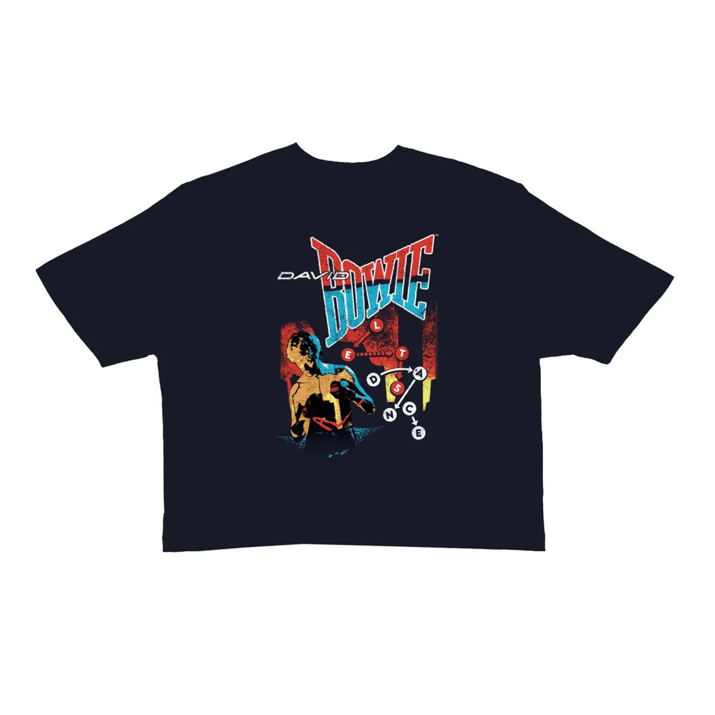 David Bowie Ladies' Crop Tee | Let's Dance Tour Image David Bowie Crop T-shirt