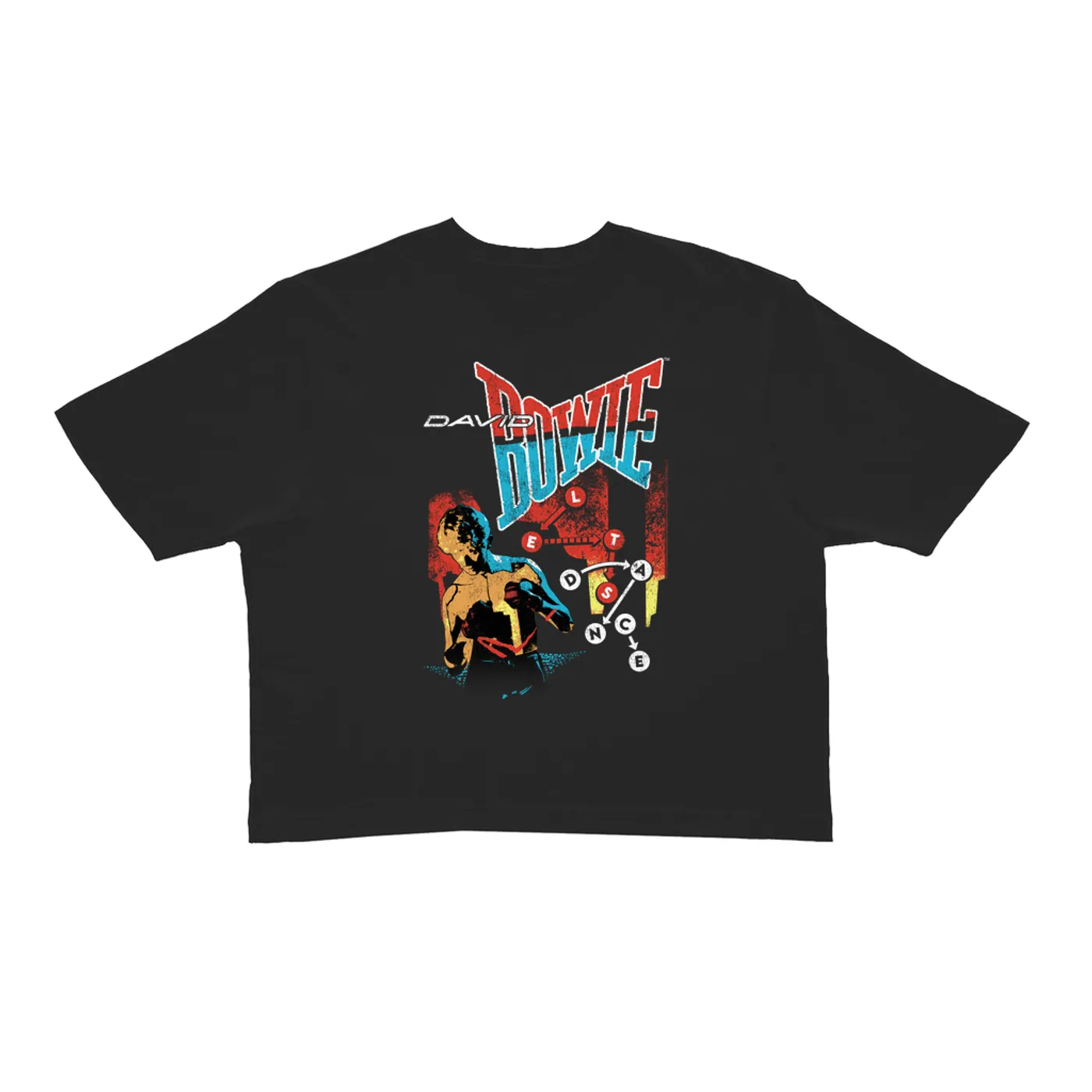 David Bowie Ladies' Crop Tee | Let's Dance Tour Image David Bowie Crop T-shirt