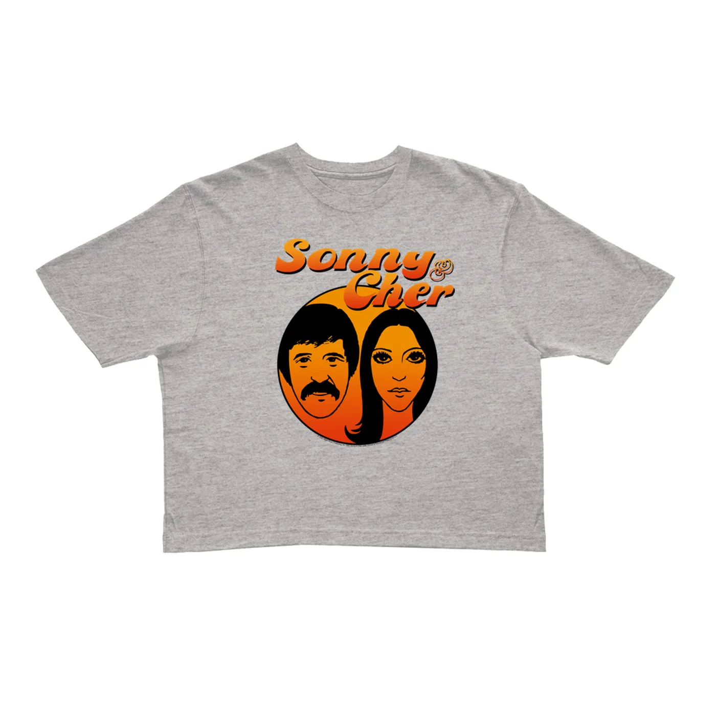 Sonny & Cher Ladies' Crop Tee | Comedy Hour Illustration And Logo Ombre (Merchbar Exclusive) Sonny and Cher Crop T-shirt