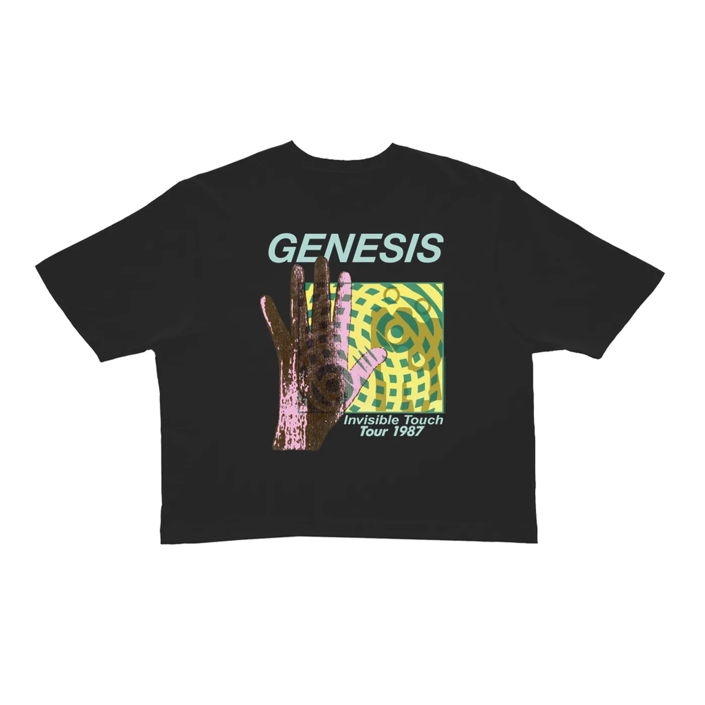 Genesis Ladies' Crop Tee | Modern 1987 Invisible Touch Album Design (Merchbar Exclusive) Genesis Crop T-shirt