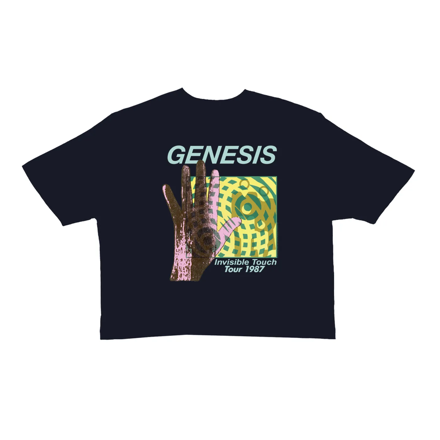Genesis Ladies' Crop Tee | Modern 1987 Invisible Touch Album Design (Merchbar Exclusive) Genesis Crop T-shirt