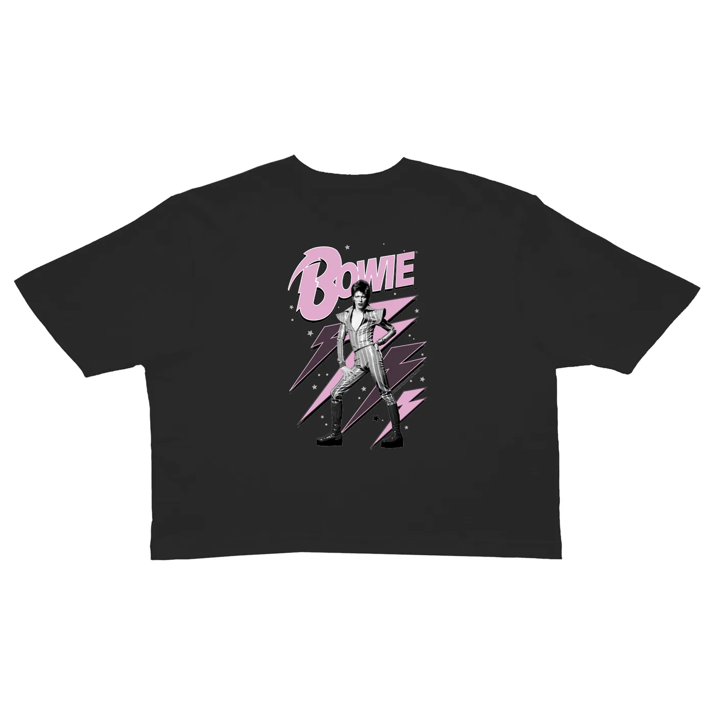 David Bowie Ladies' Crop Tee | Ziggy Stardust And Lightning Bolts (Merchbar Exclusive) David Bowie Crop T-shirt